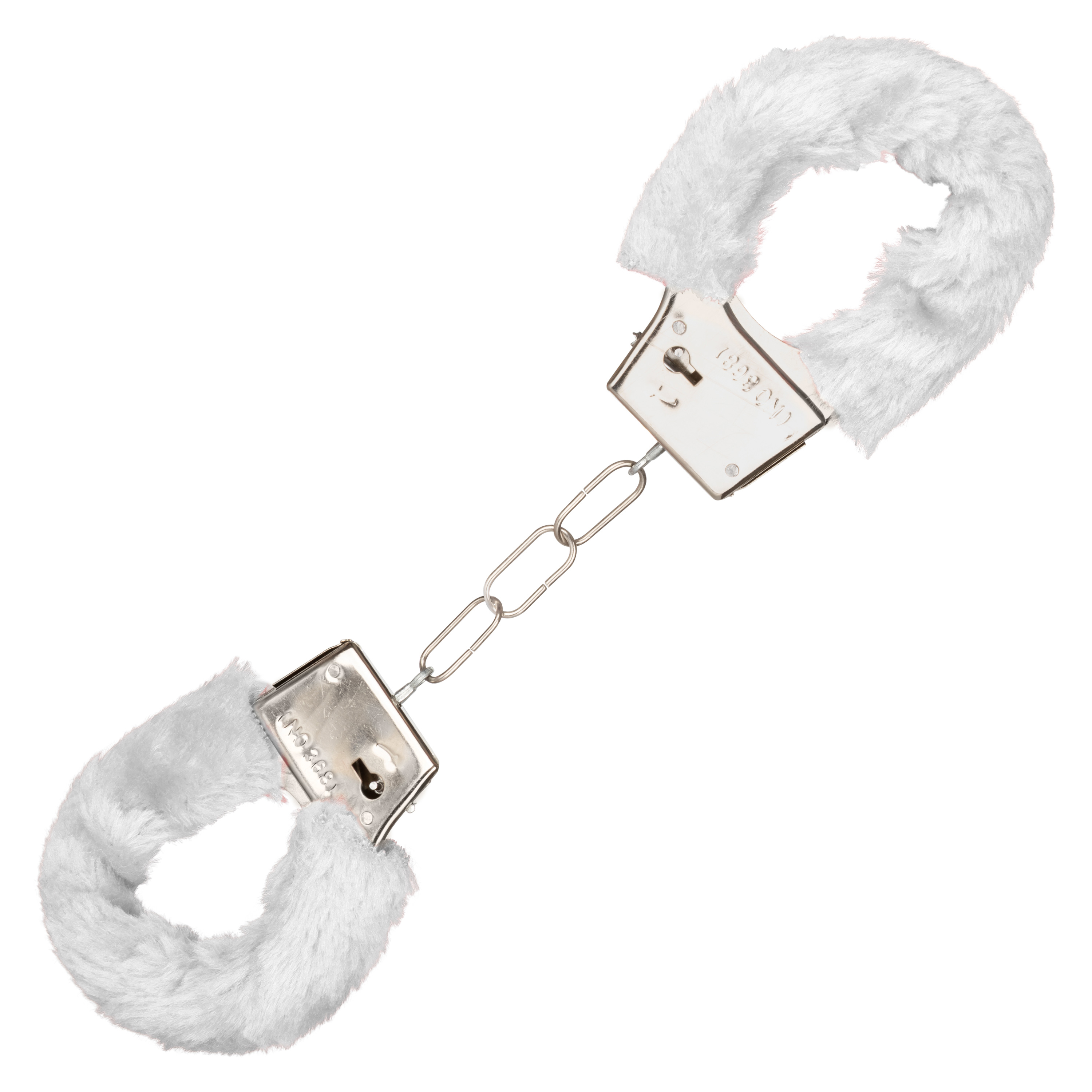 playful furry cuffs white 