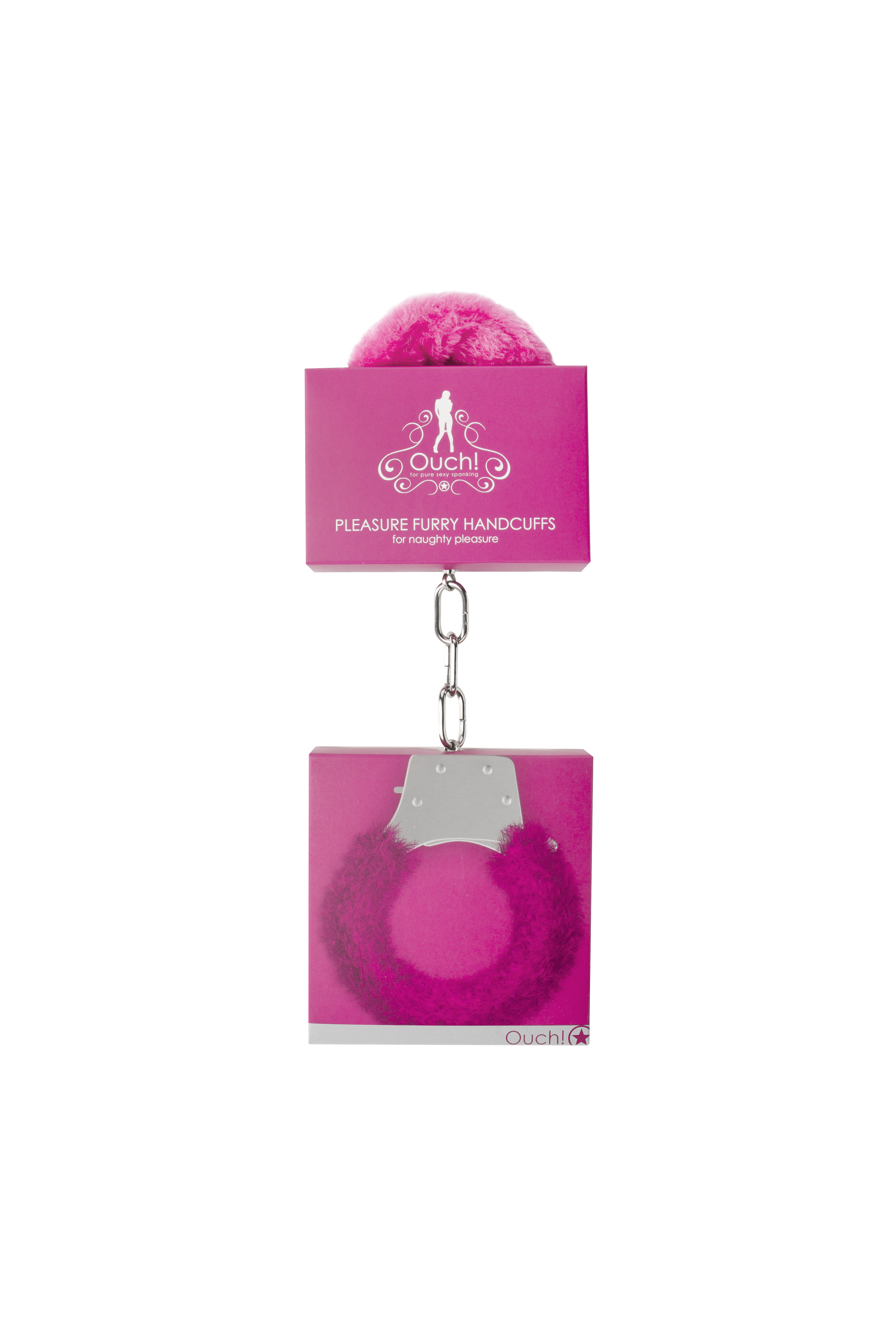 pleasure furry handcuffs pink 