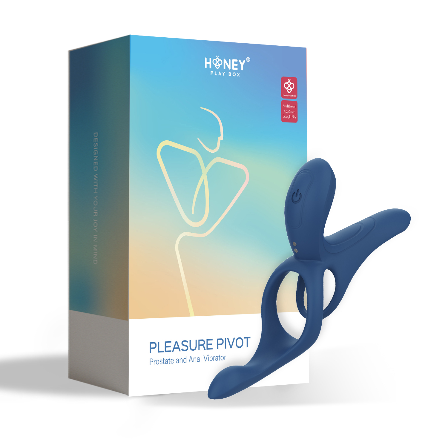 pleasure pivot app controlled couples vibrator navy blue 