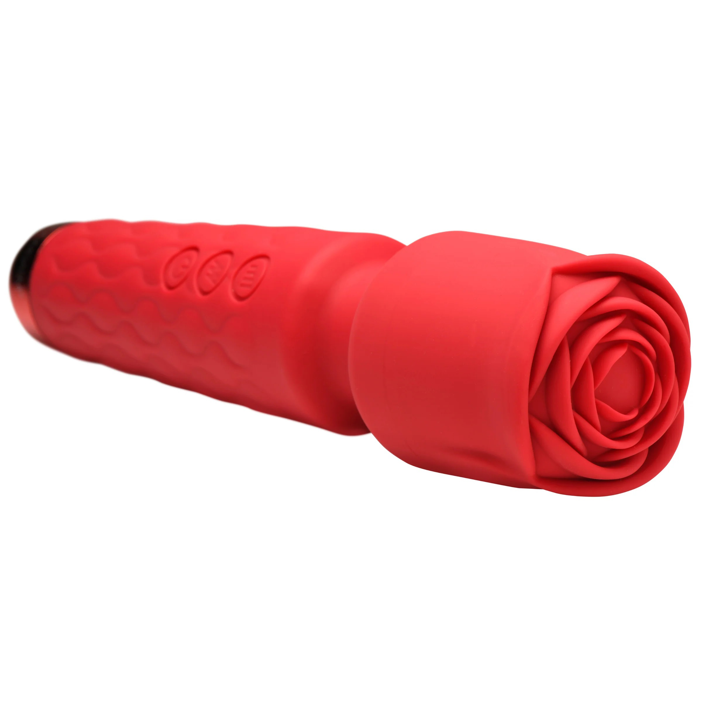 pleasure rose x silicone wand with rose  attachment red 