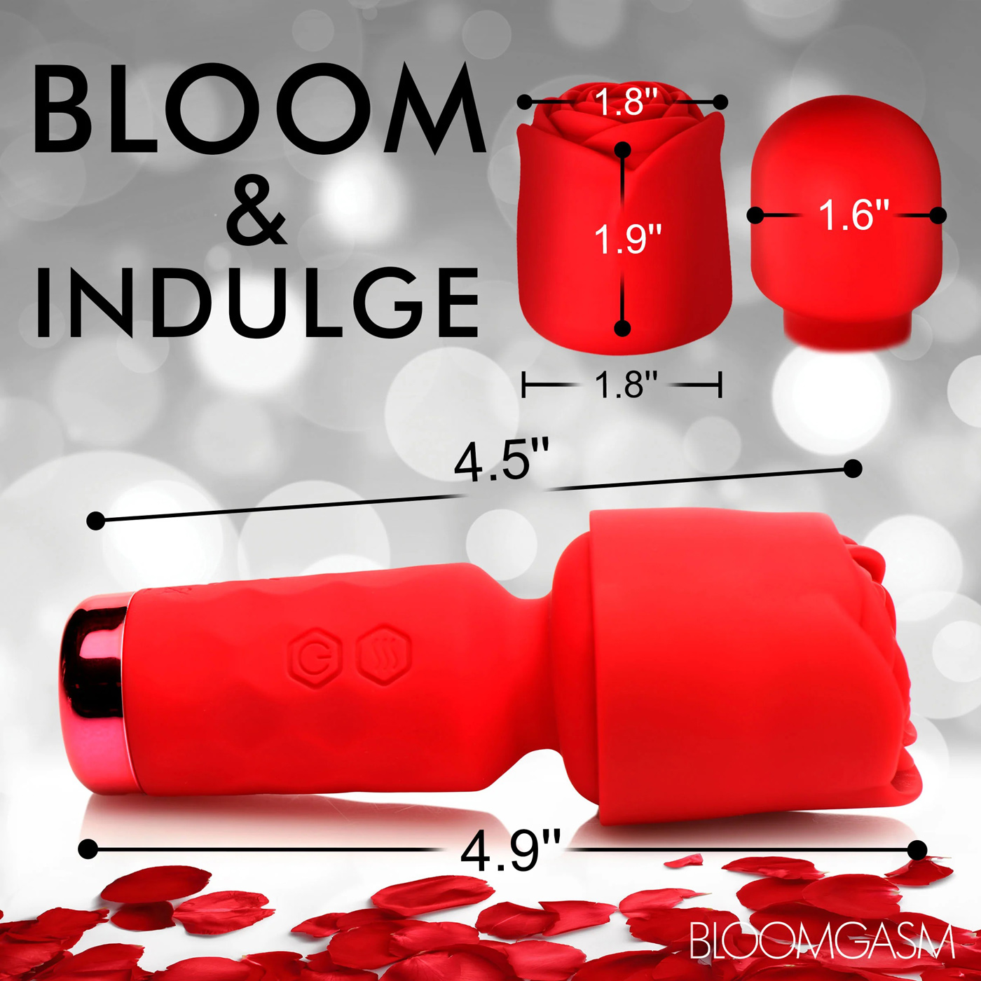 pleasure rose petite mini silicone rose wand red 