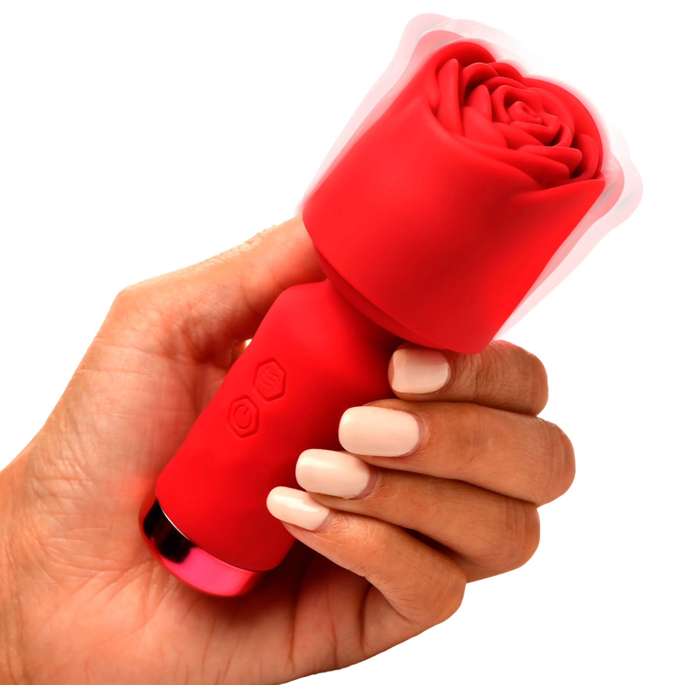 pleasure rose petite mini silicone rose wand red 