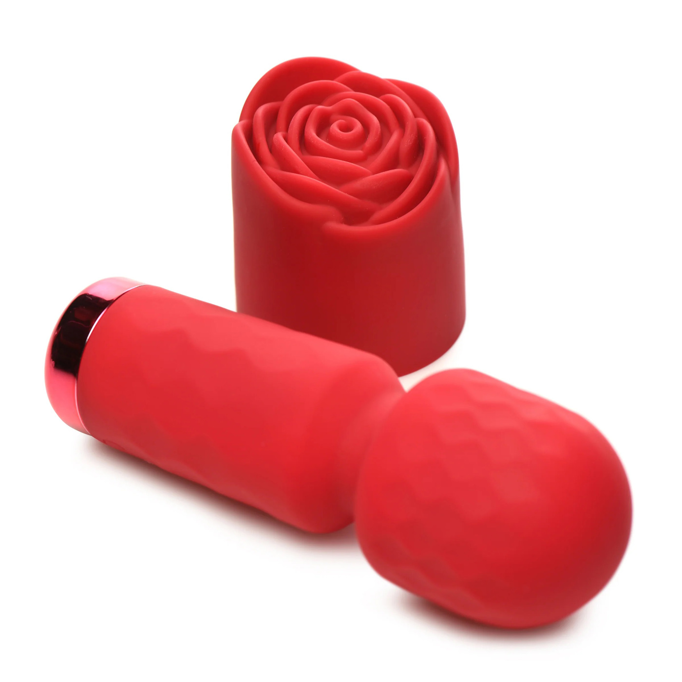 pleasure rose petite mini silicone rose wand red 