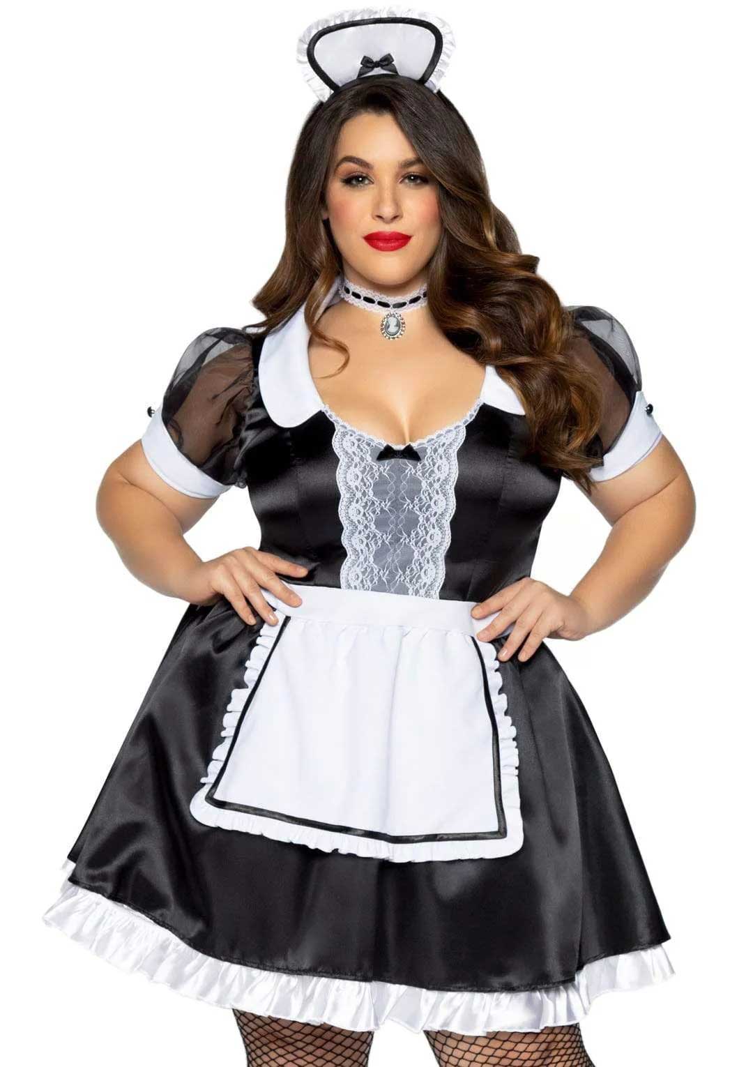 plus classic french maid costume xx black white 