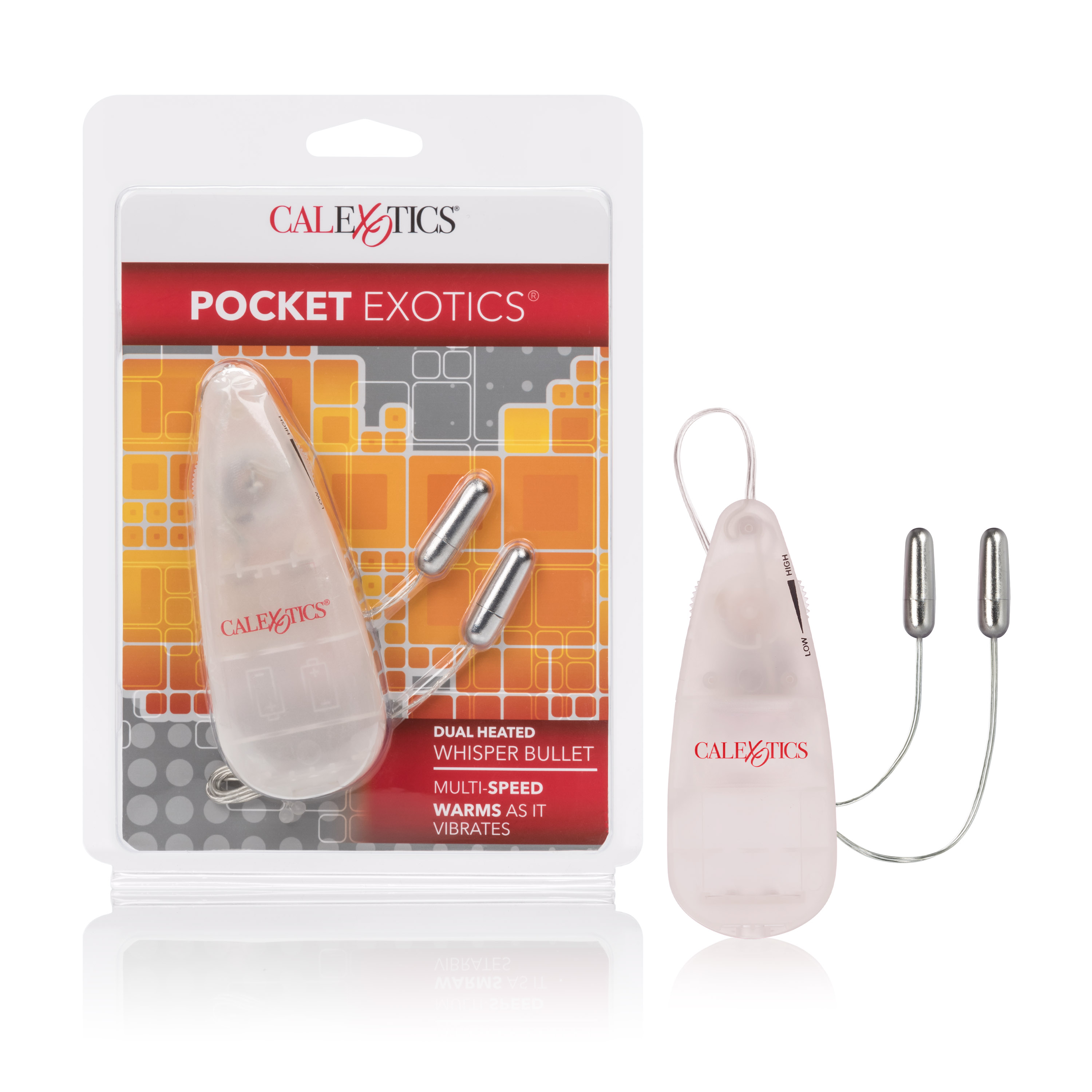 pocket exotics dual heated whisper bullets clear 