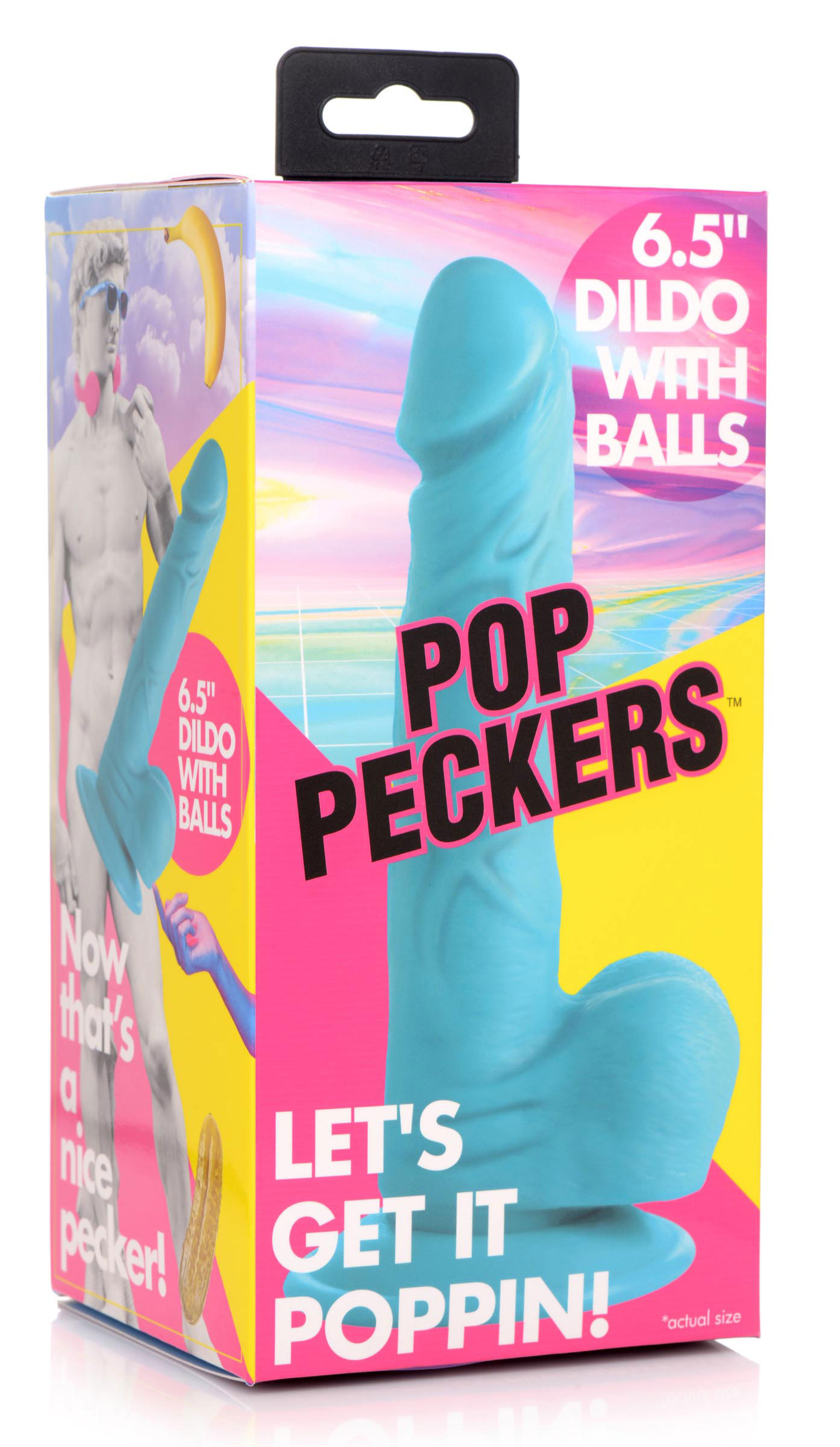 pop pecker . inch dildo with balls blue 