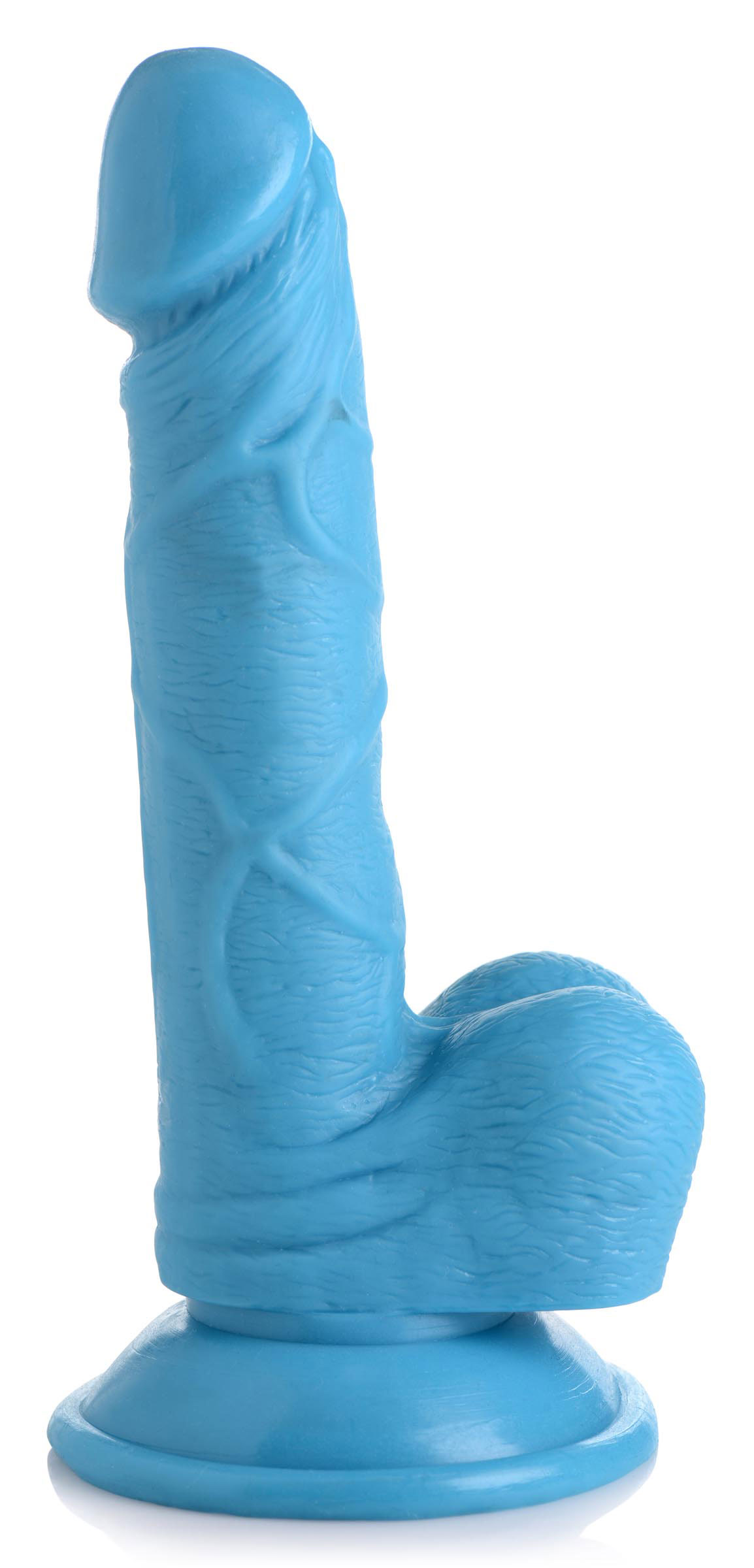 pop pecker . inch dildo with balls blue 