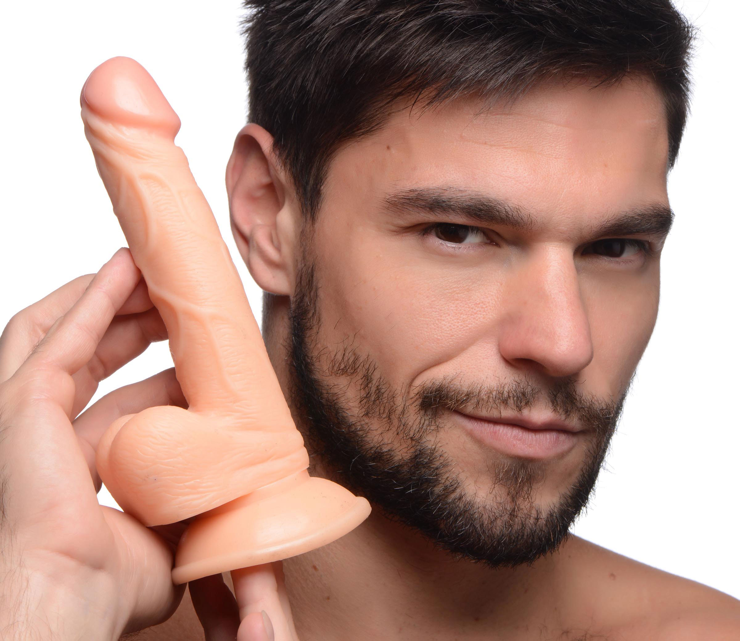 pop pecker . inch dildo with balls light 