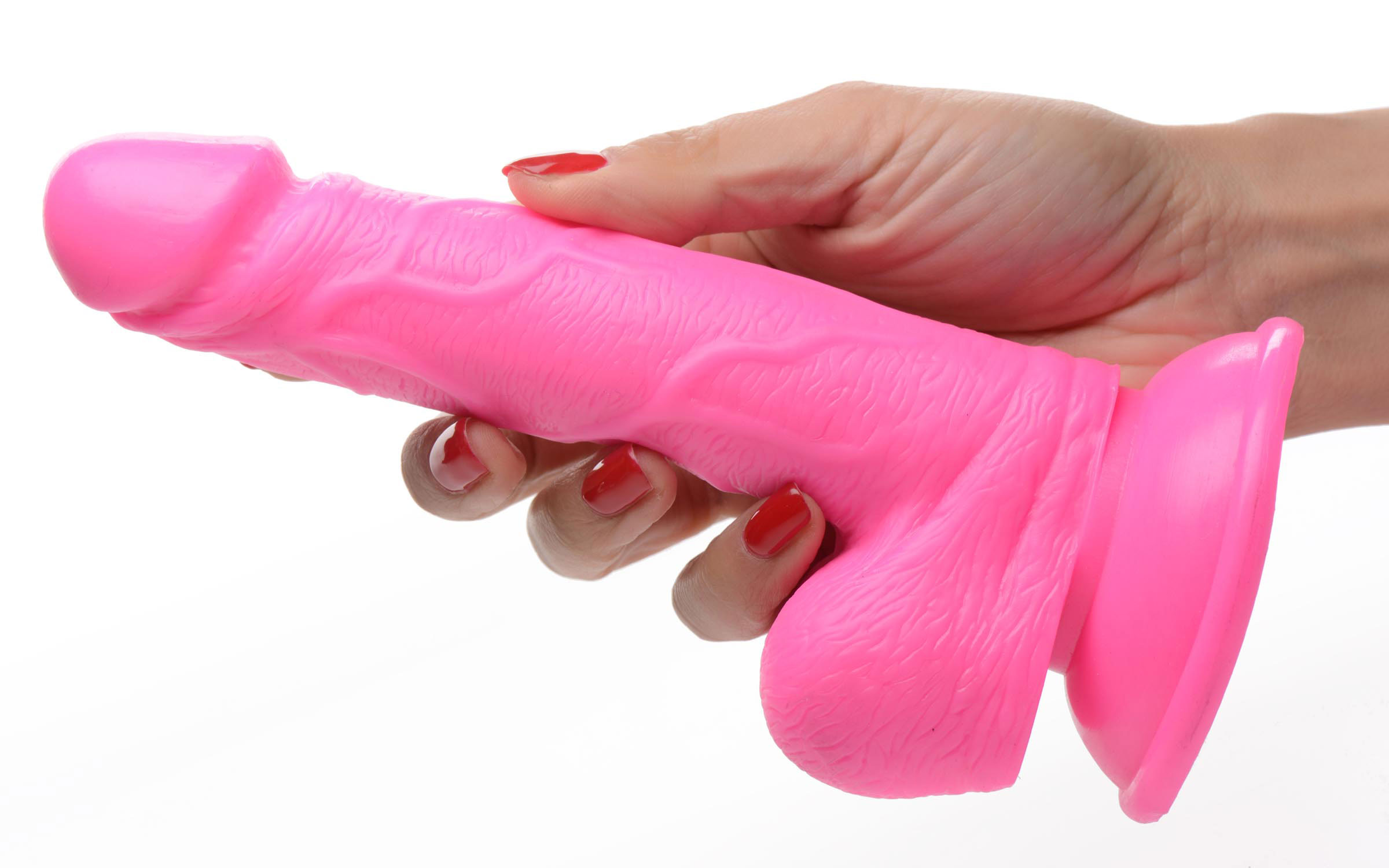 pop pecker . inch dildo with balls pink 