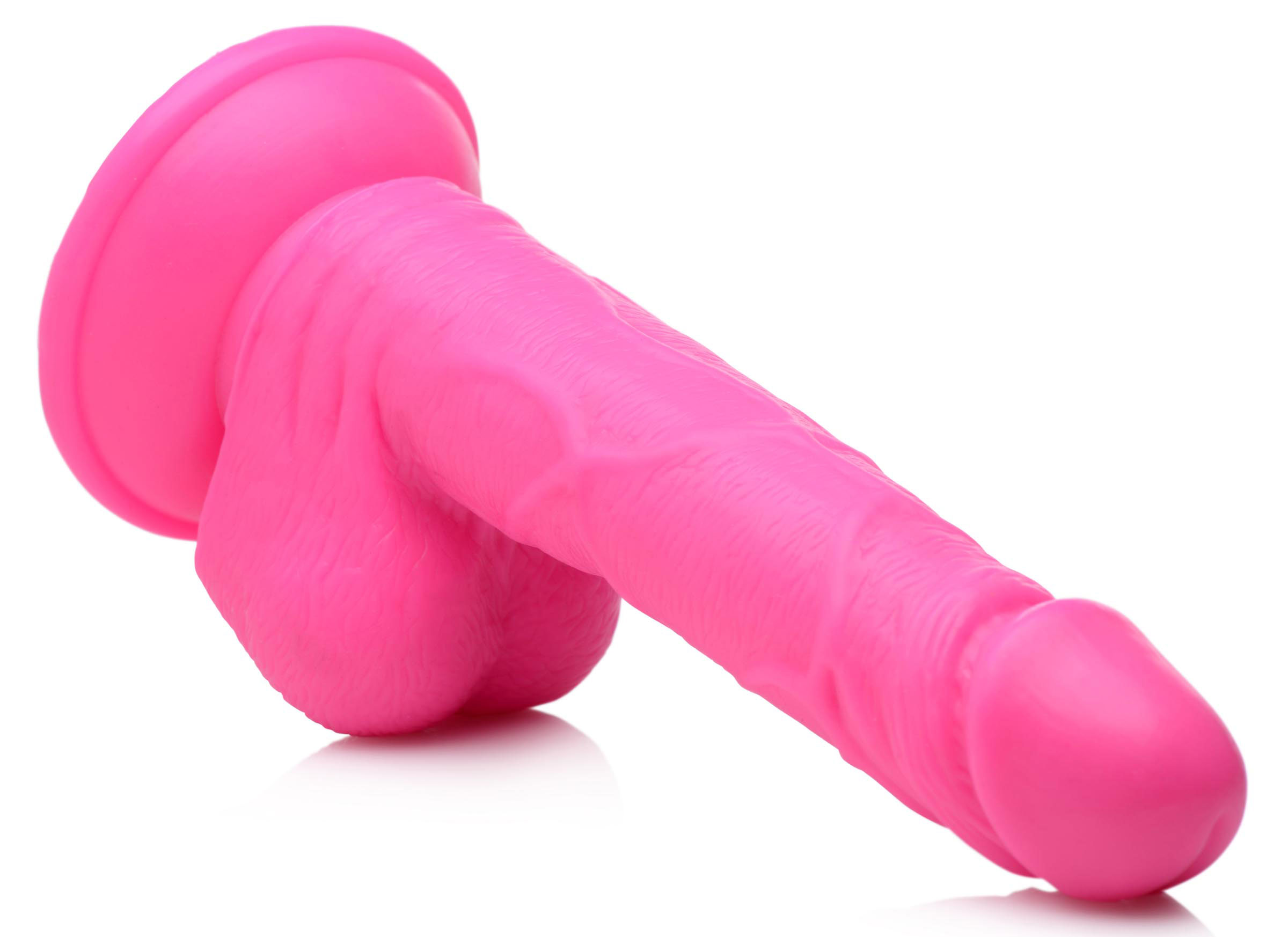 pop pecker . inch dildo with balls pink 