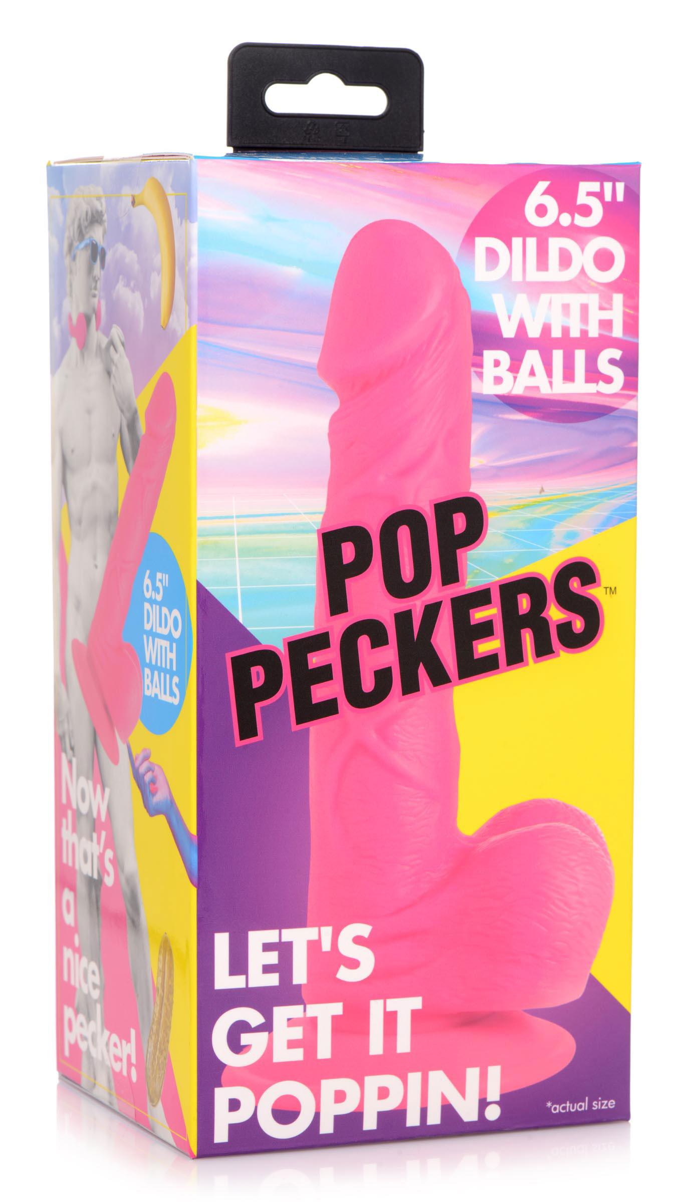 pop pecker . inch dildo with balls pink 