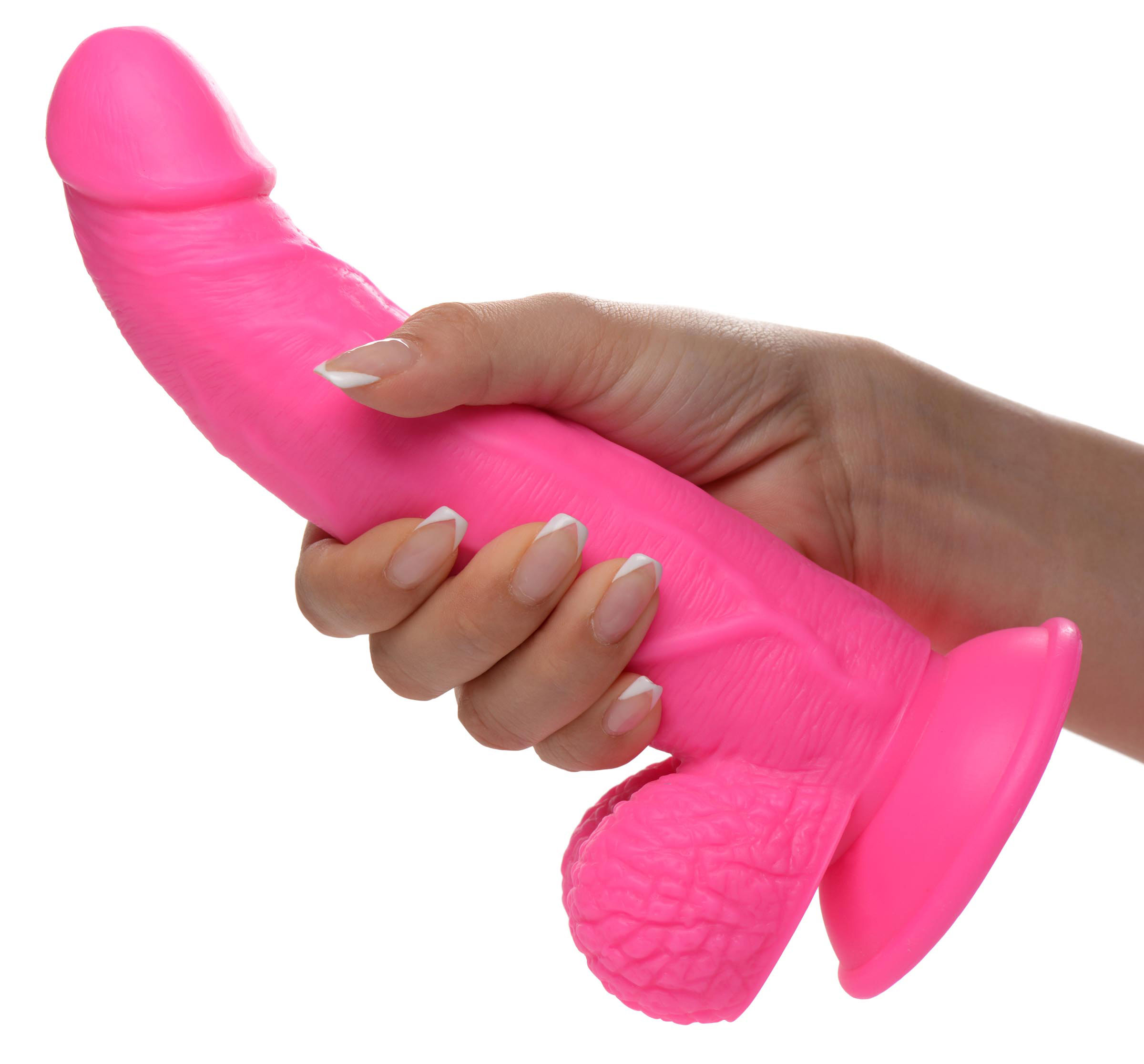 pop pecker . inch dildo with balls pink 