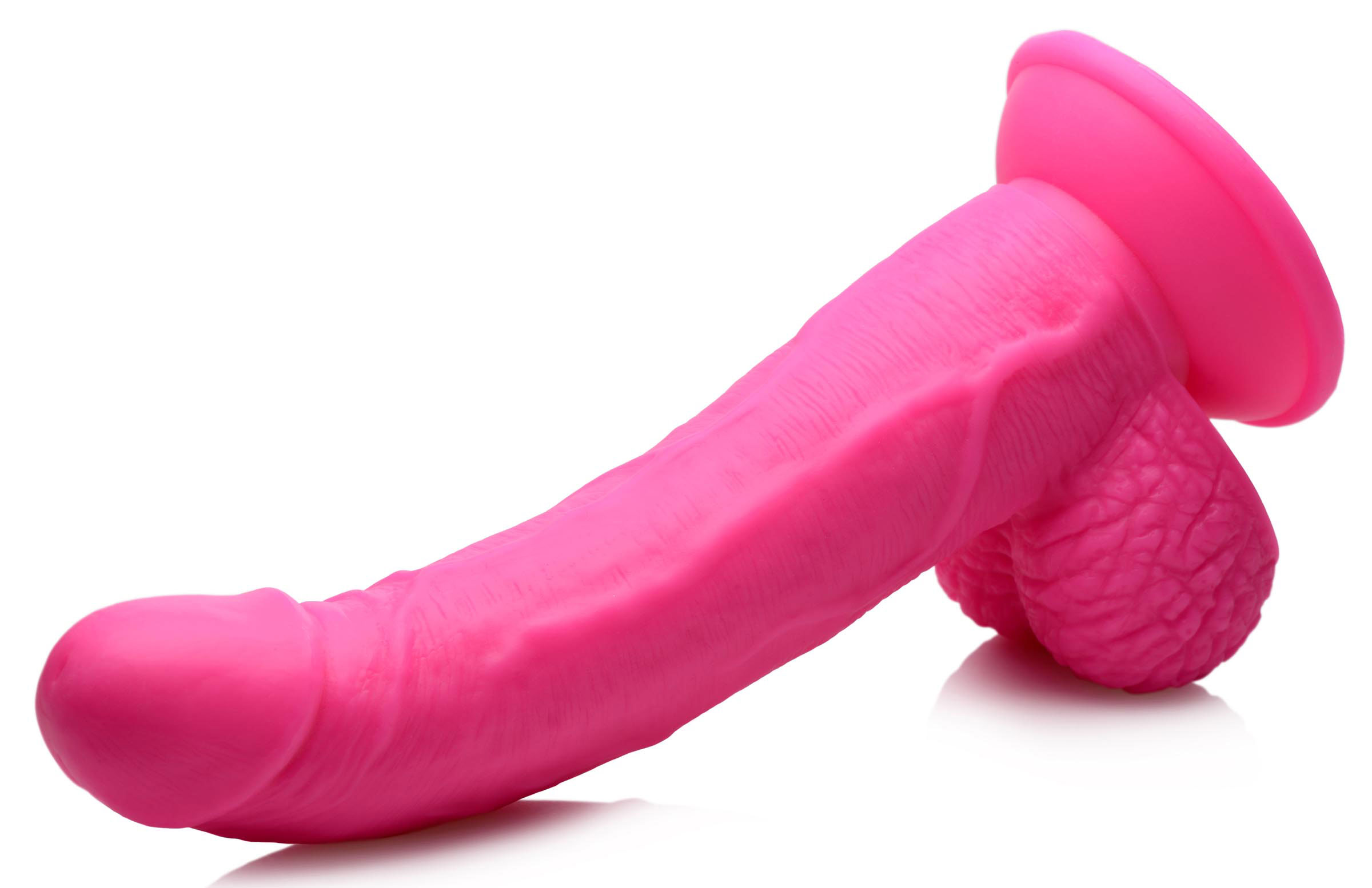 pop pecker . inch dildo with balls pink 