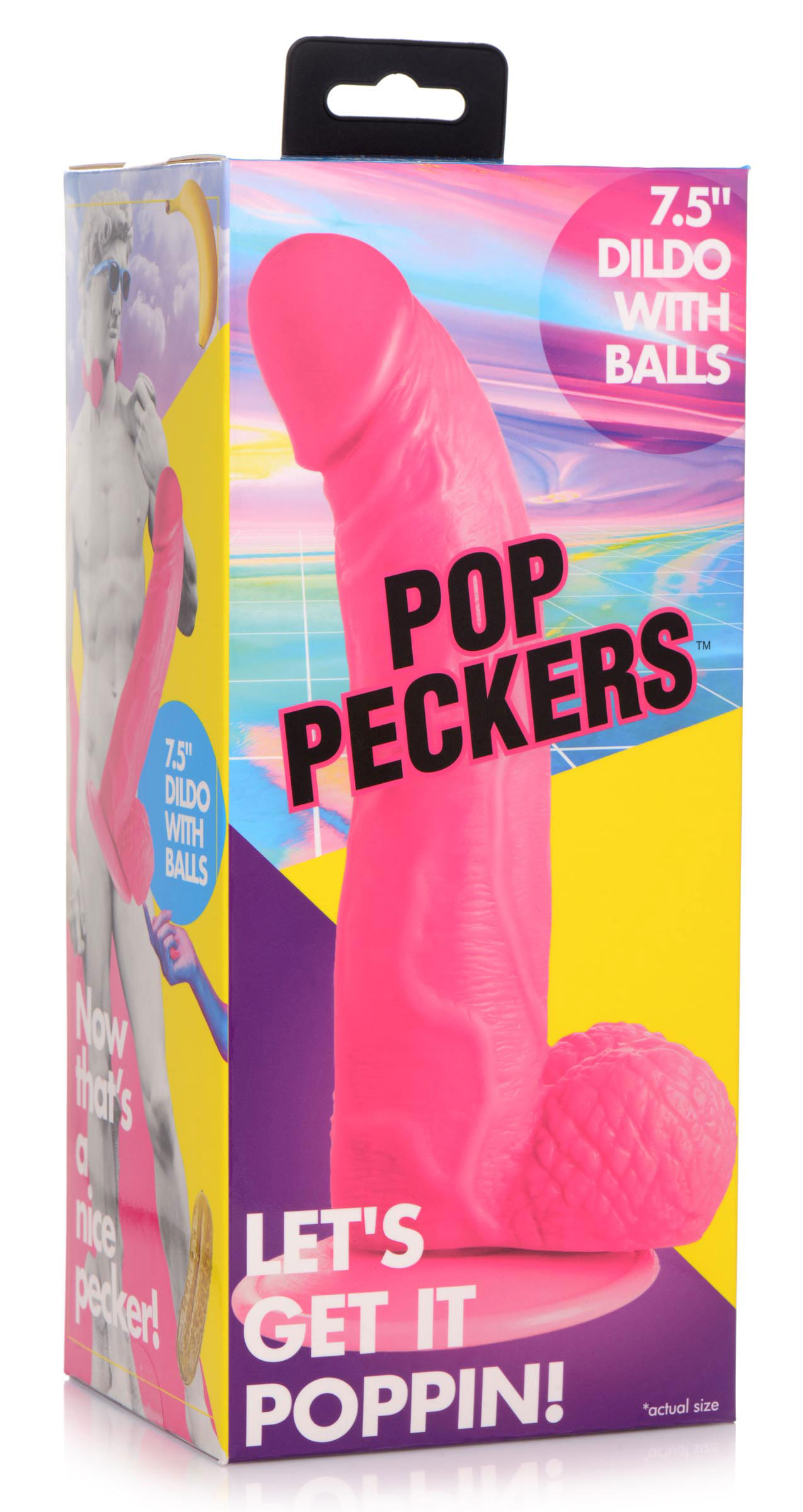 pop pecker . inch dildo with balls pink 