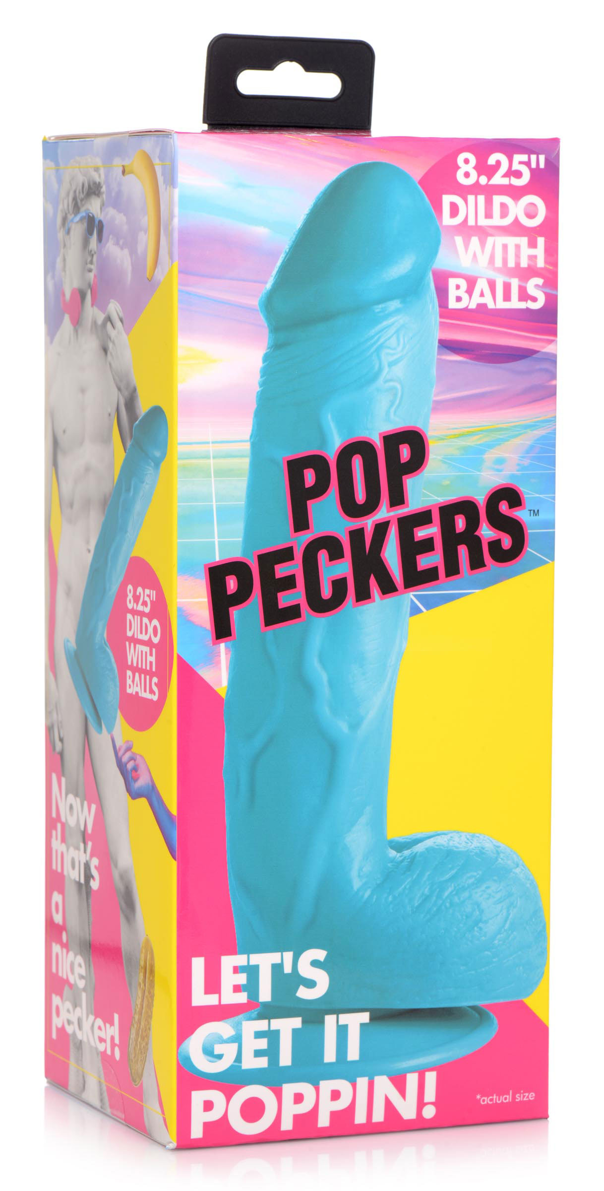 pop pecker . inch dildo with balls blue 