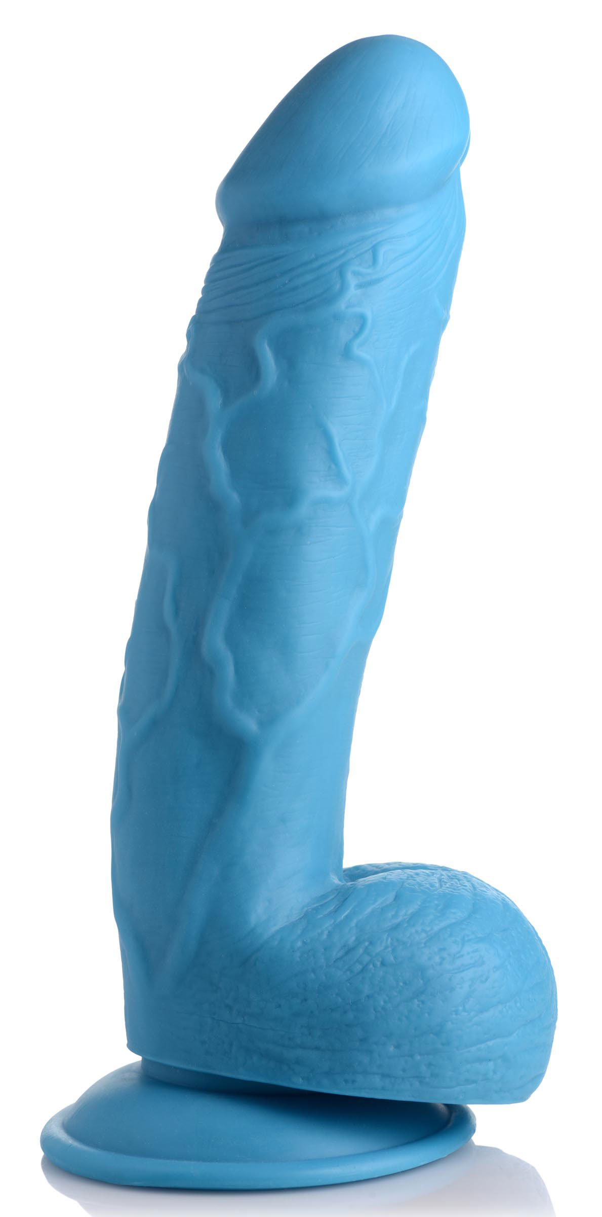 pop pecker . inch dildo with balls blue 