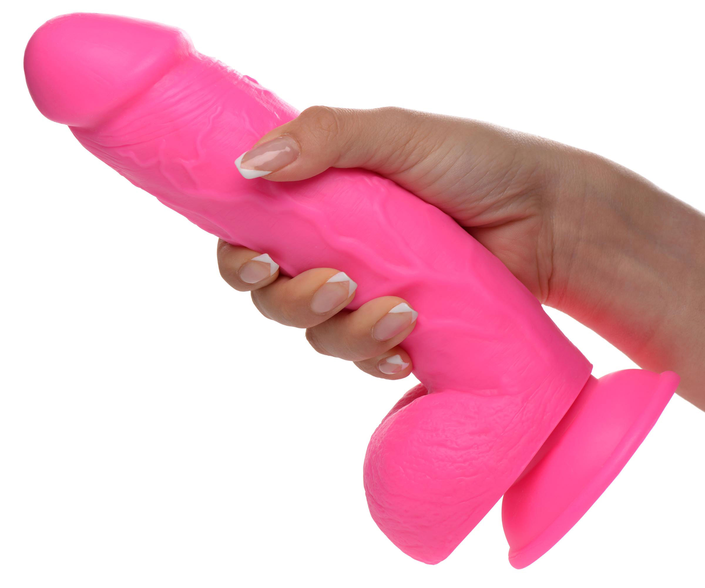 pop pecker . inch dildo with balls pink 