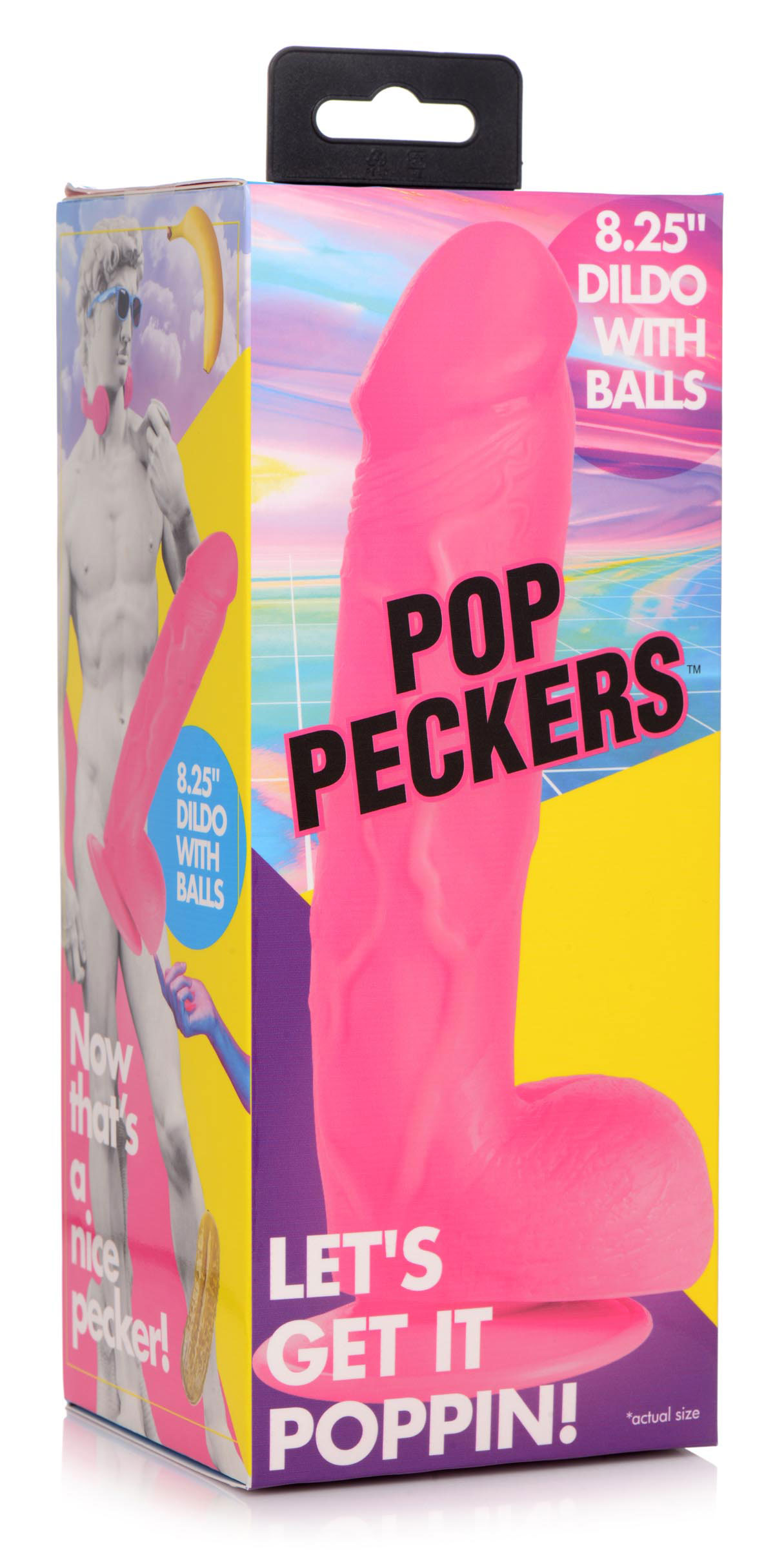 pop pecker . inch dildo with balls pink 