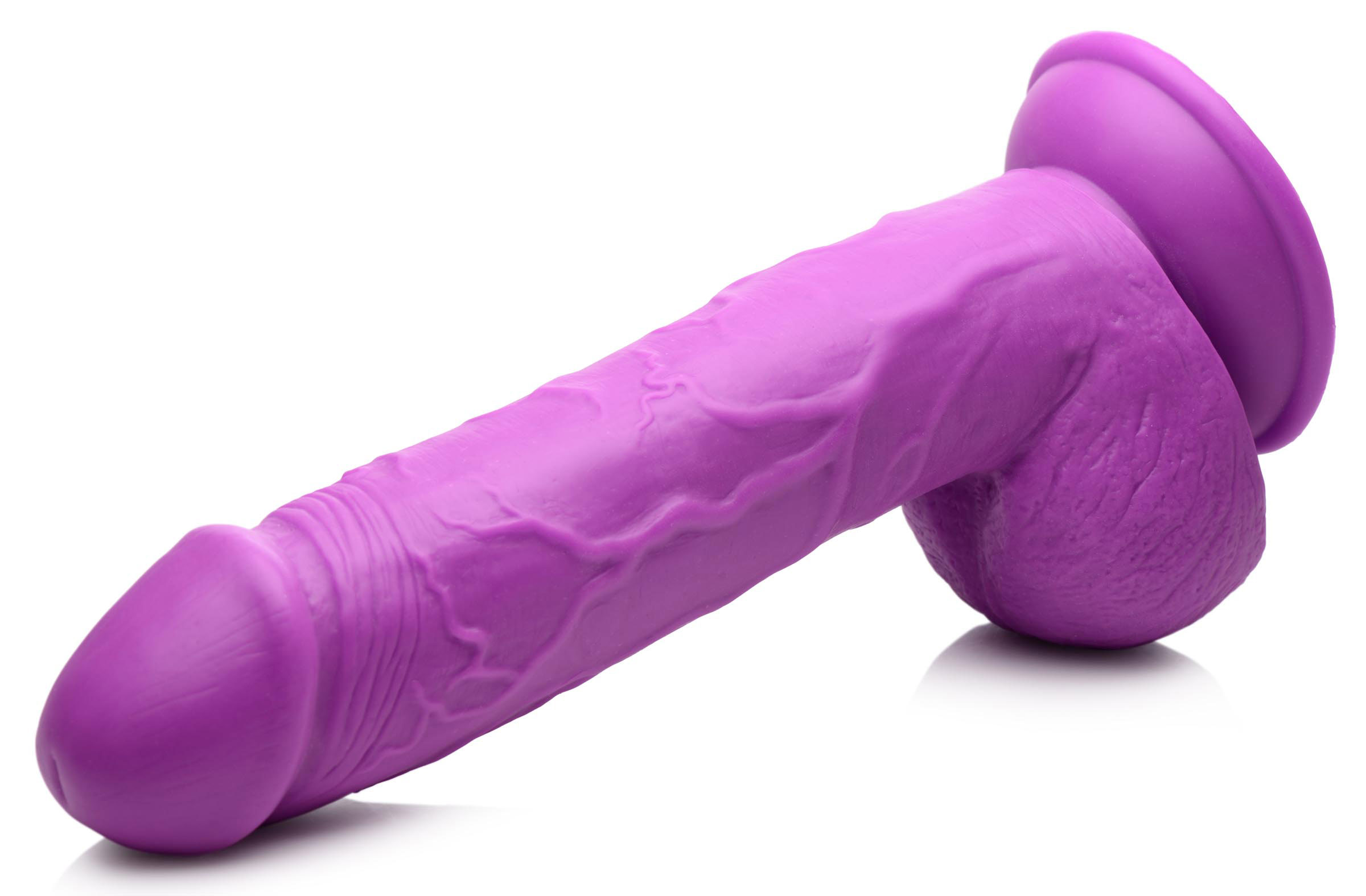 pop pecker . inch dildo with balls purple 