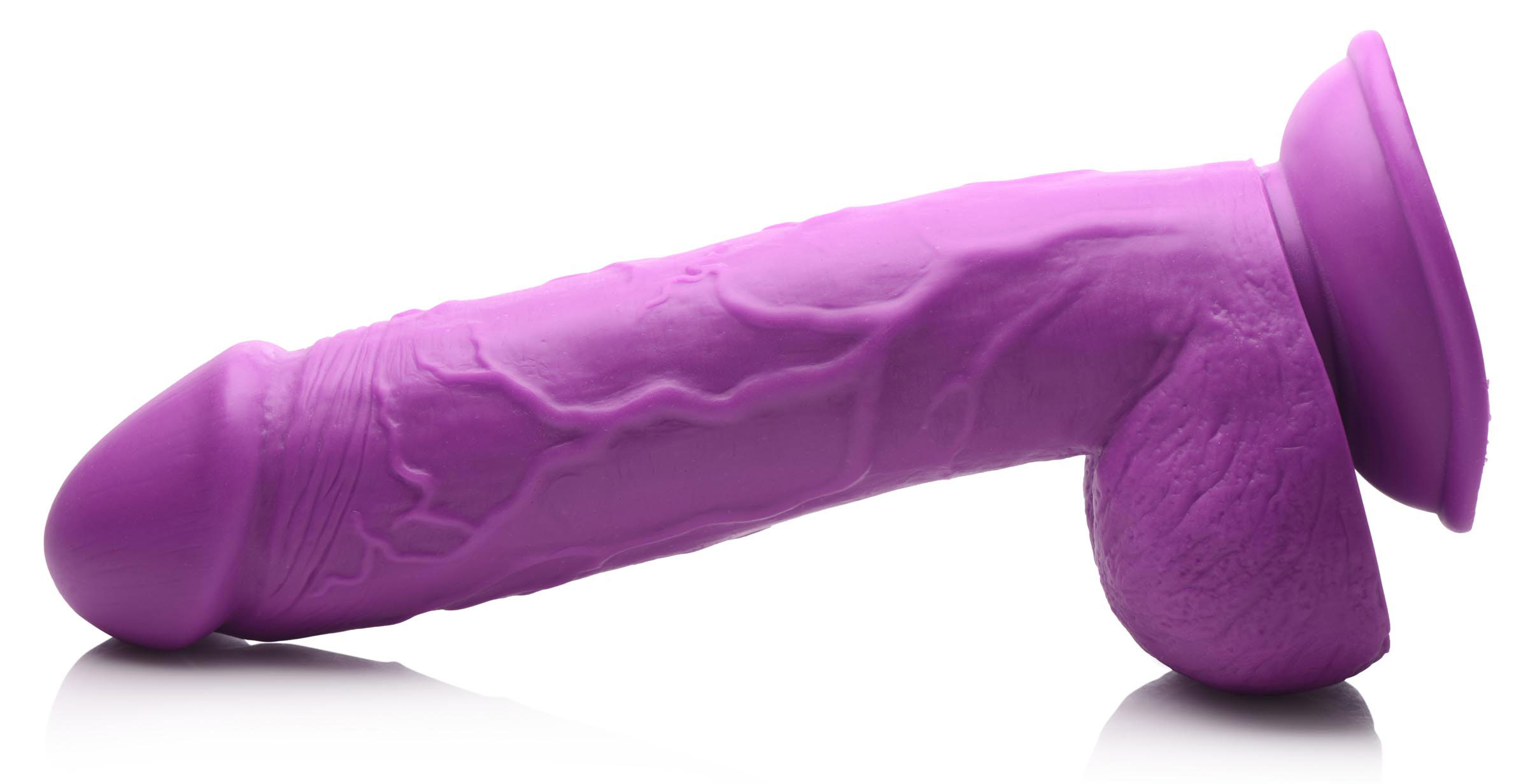 pop pecker . inch dildo with balls purple 