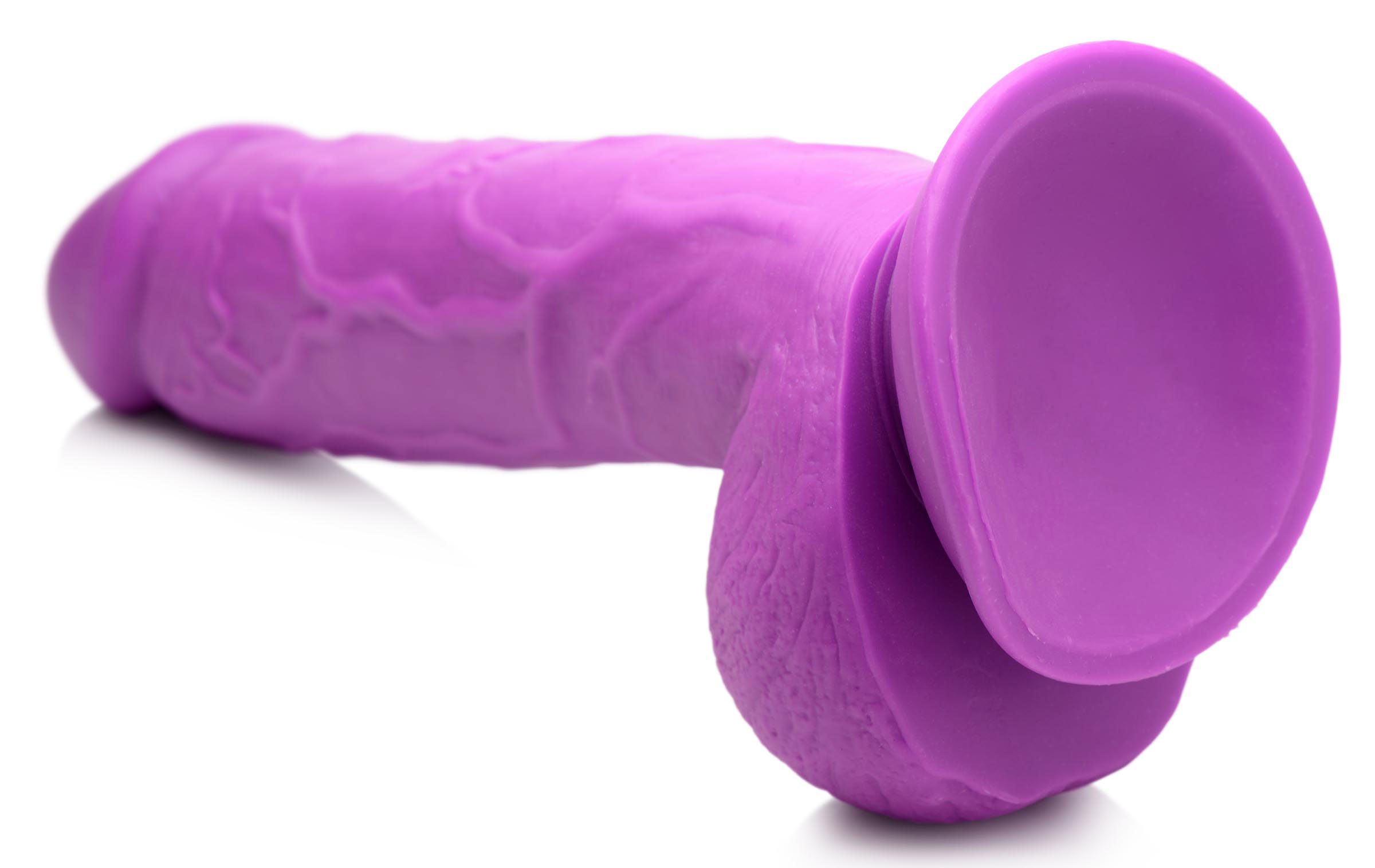 pop pecker . inch dildo with balls purple 