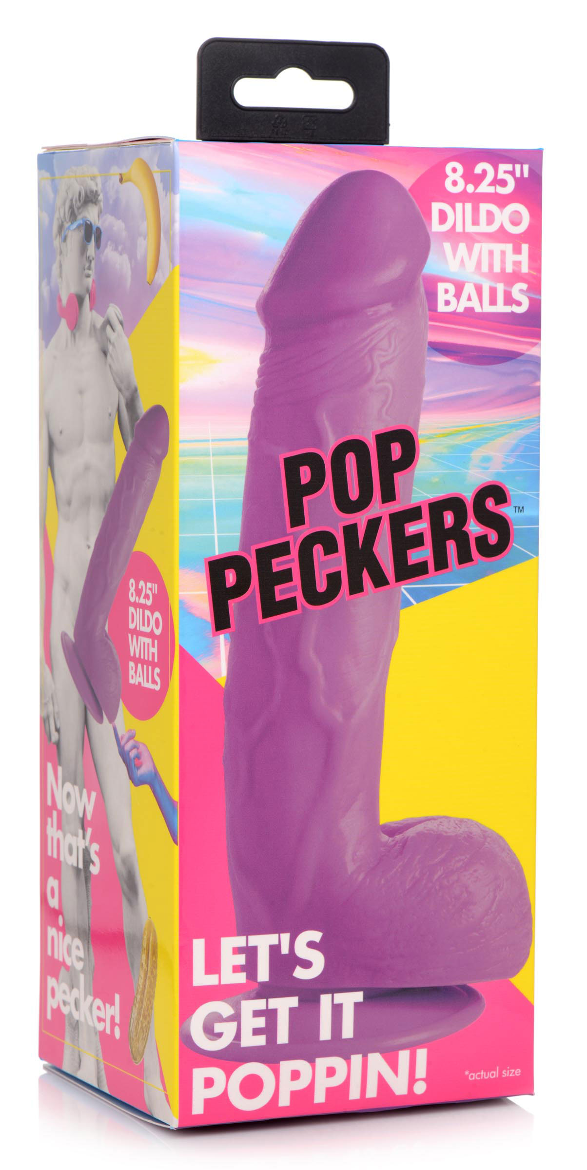 pop pecker . inch dildo with balls purple 