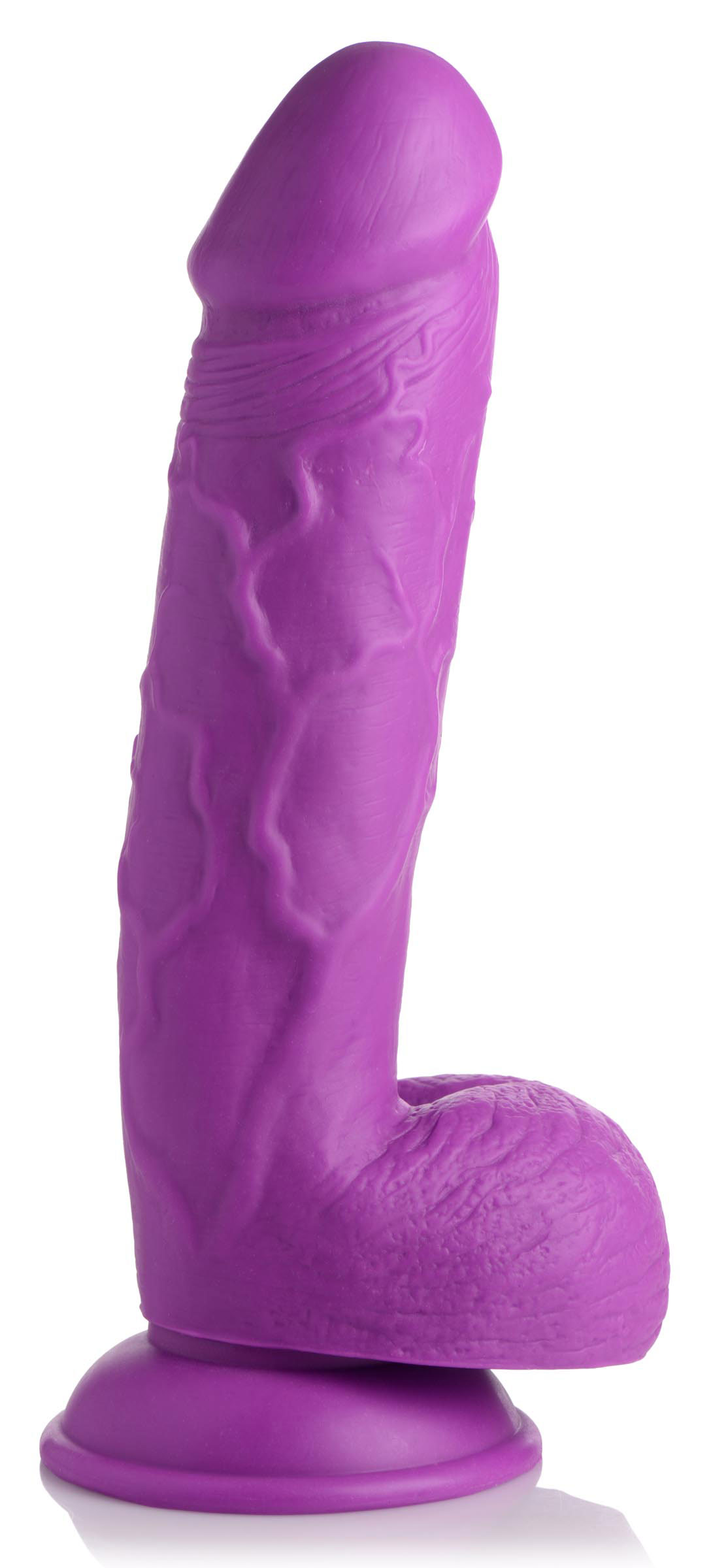 pop pecker . inch dildo with balls purple 