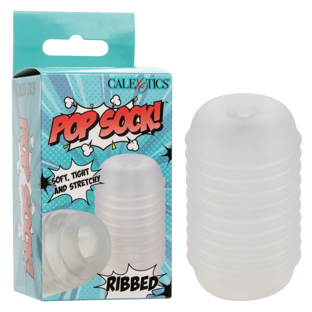 pop sock ribbed clear 