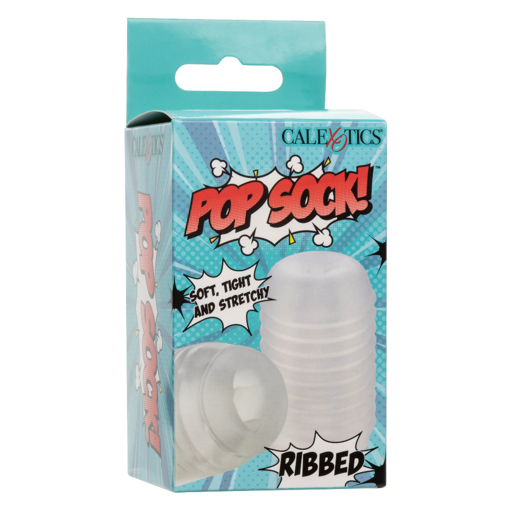 pop sock ribbed clear 