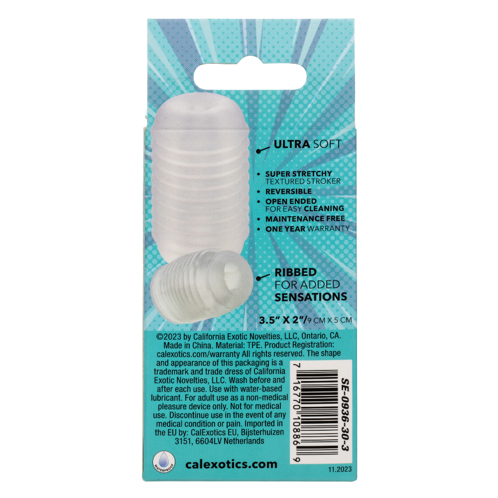 pop sock ribbed clear 