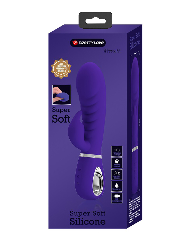 prescott super soft rabbit silicone vibrator purple 