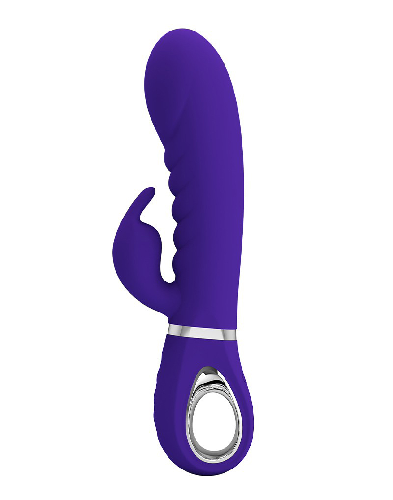 prescott super soft rabbit silicone vibrator purple 