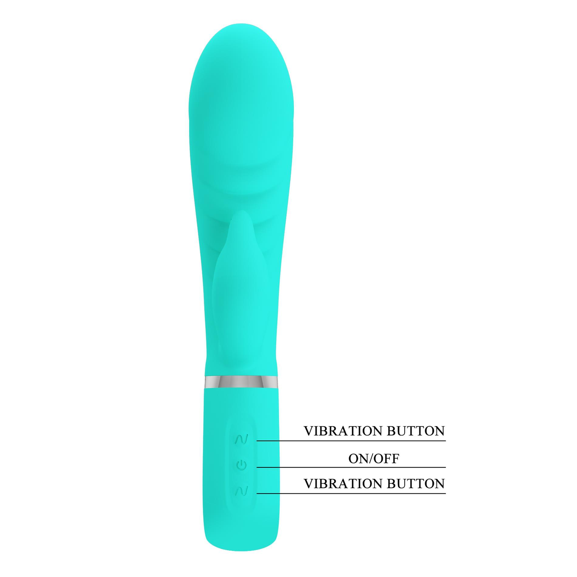 prescott super soft rabbit silicone vibrator teal 