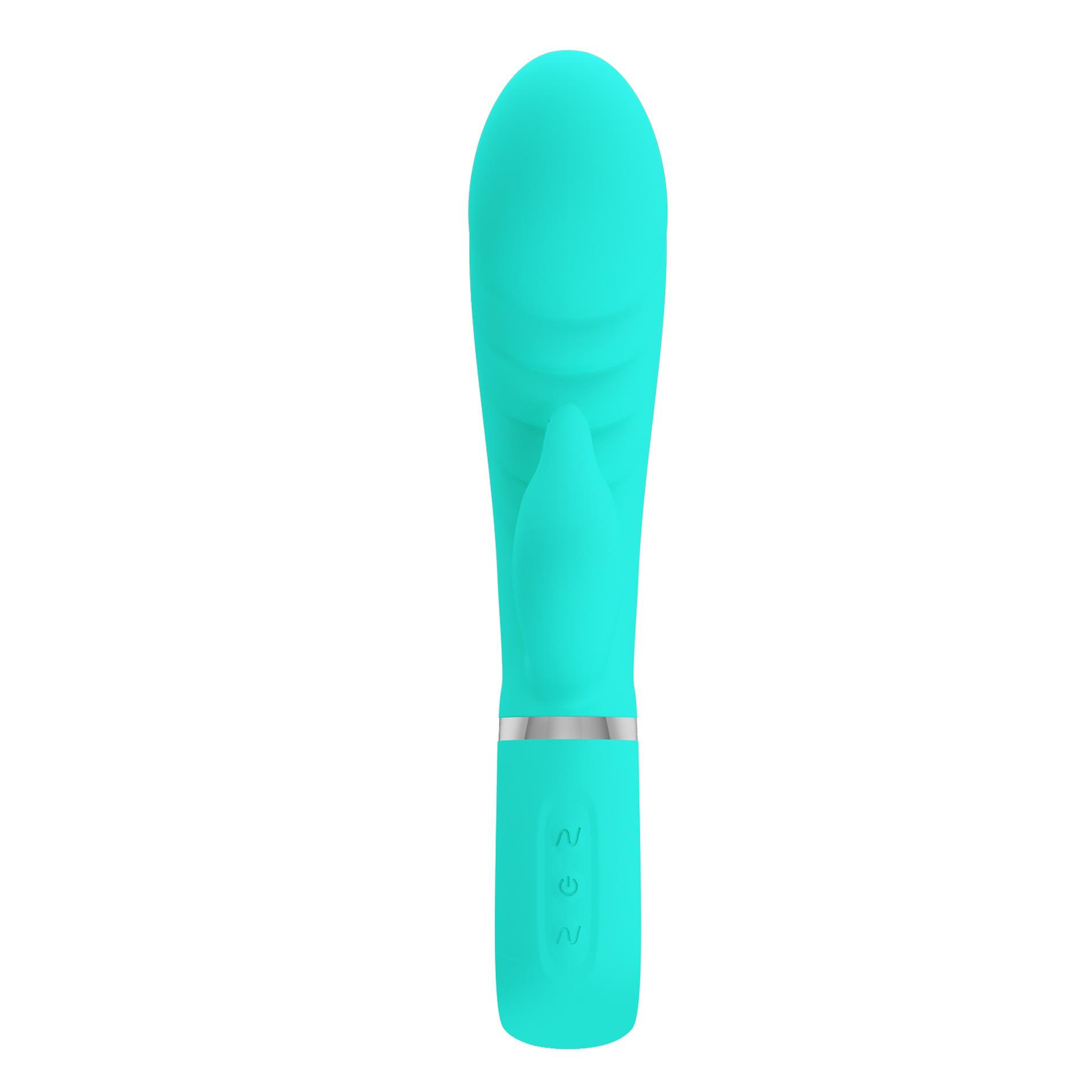 prescott super soft rabbit silicone vibrator teal 