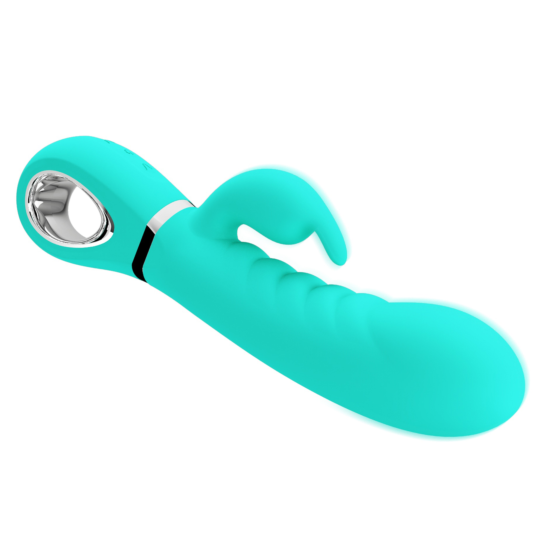 prescott super soft rabbit silicone vibrator teal 