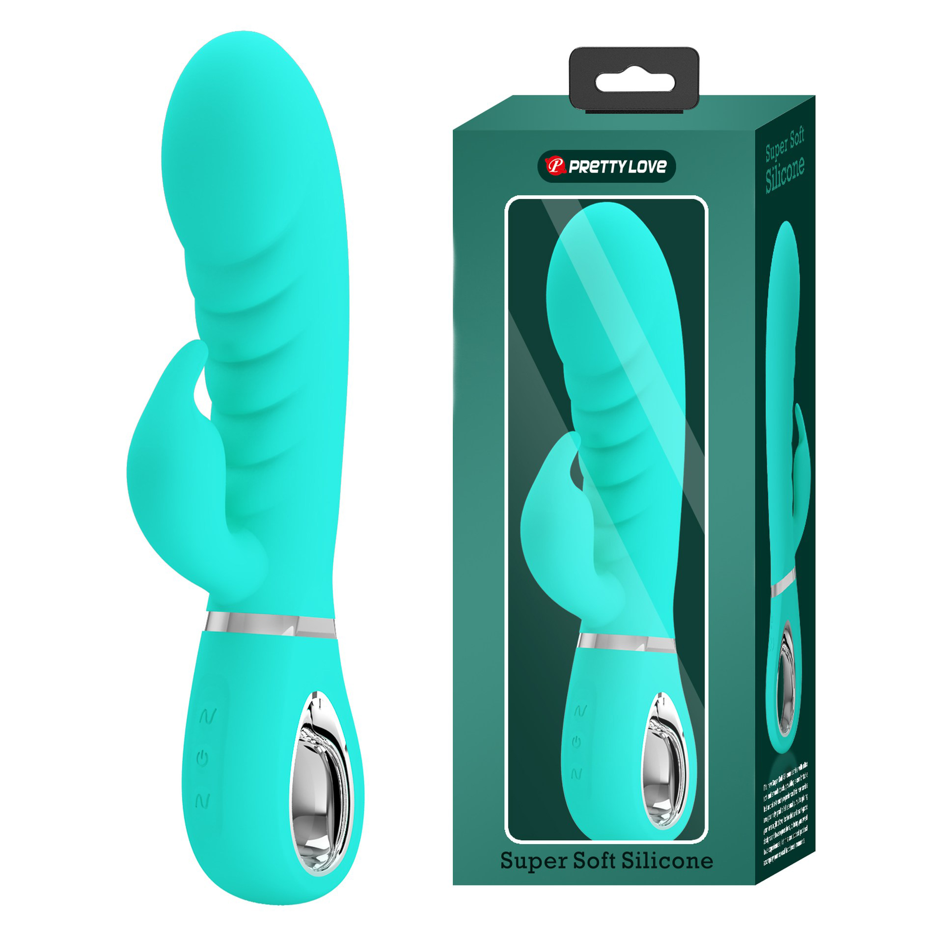 prescott super soft rabbit silicone vibrator teal 