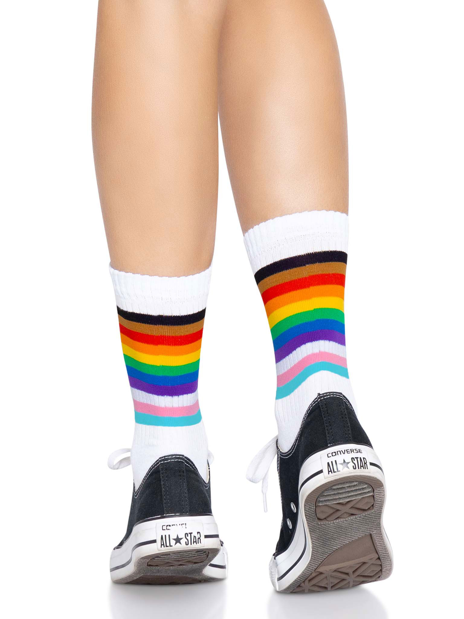 pride crew socks one size rainbow 