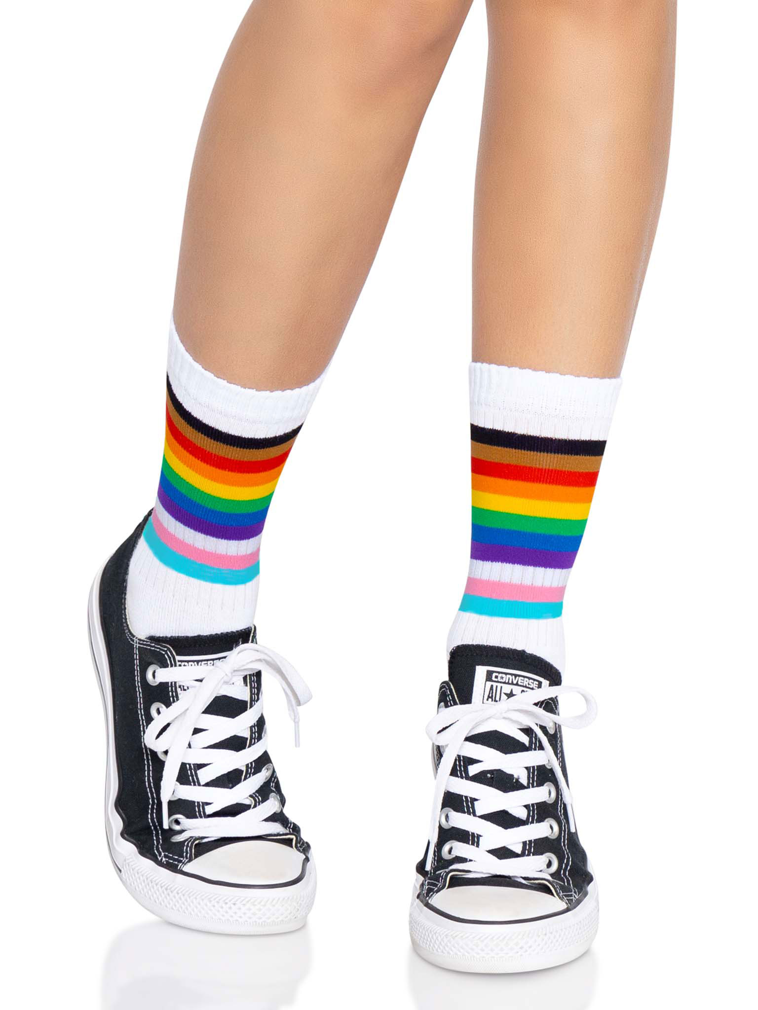 pride crew socks one size rainbow 