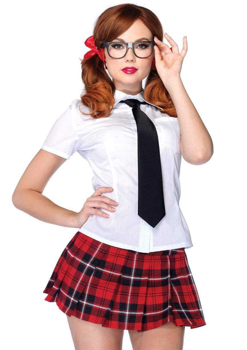 private school sweetie costume large white  red 