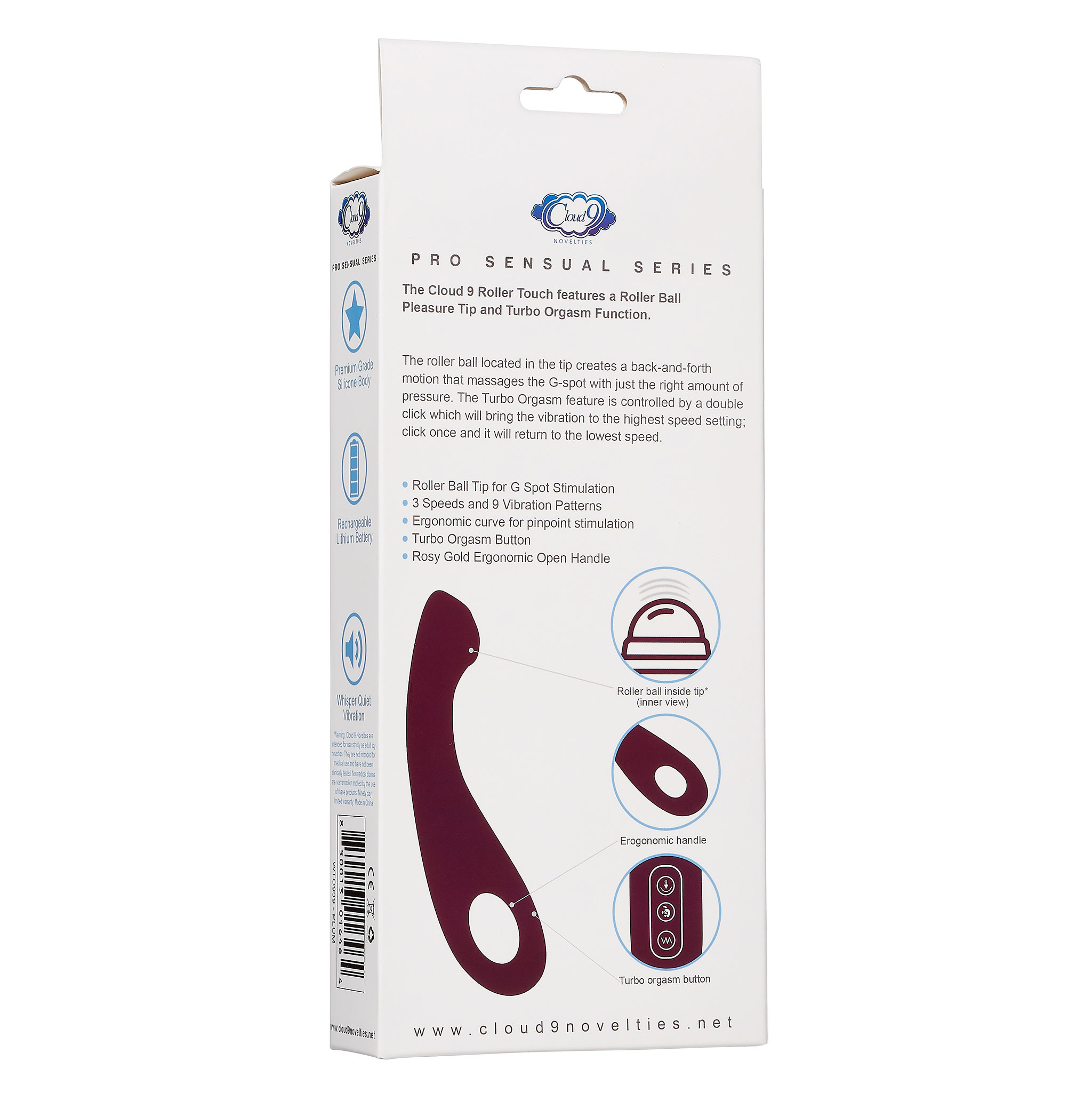 pro sensual roller touch tri function g spot curved form plum 