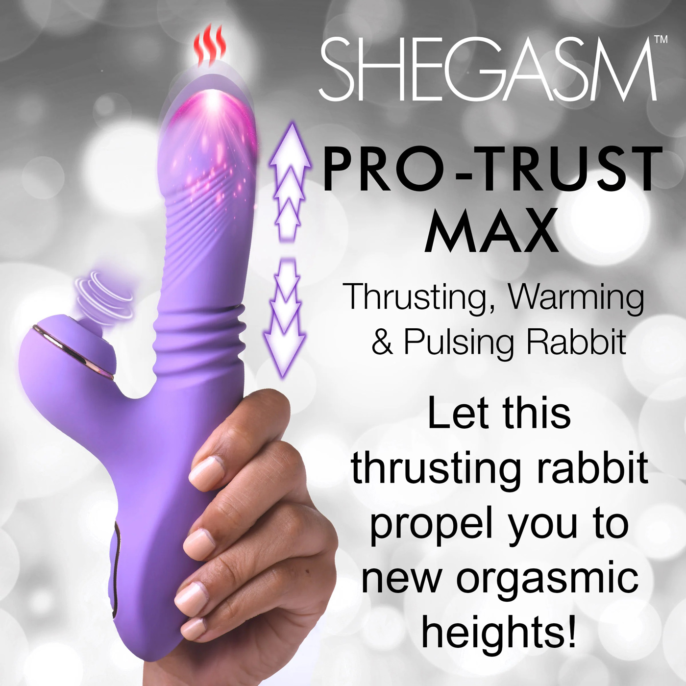 pro thrust max x thrusting and pulsing silicone  rabbit purple 