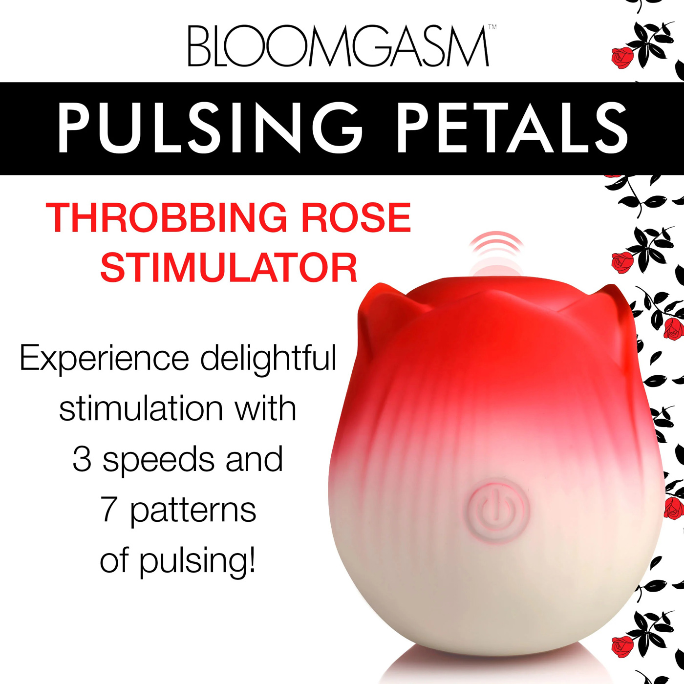 pulsing petals throbbing rose stimulator red 