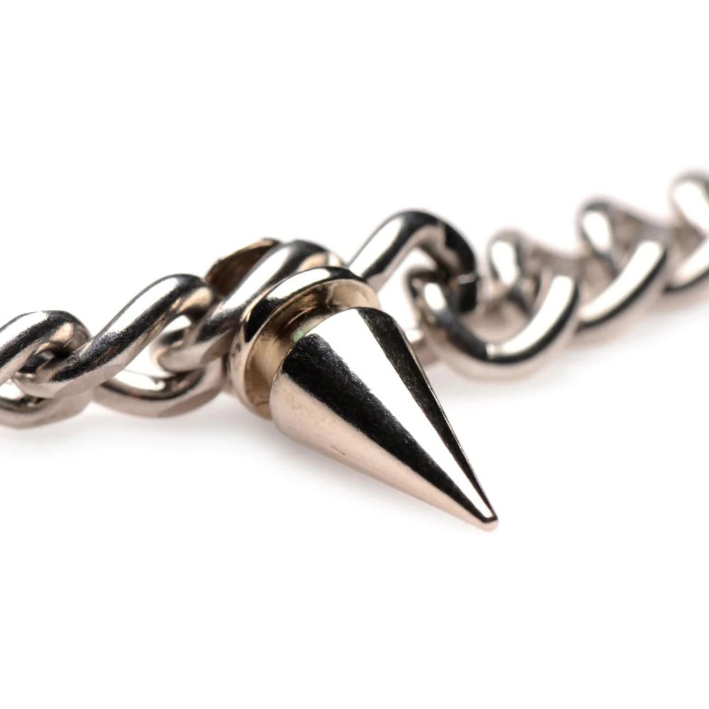 punk spiked necklace silver 