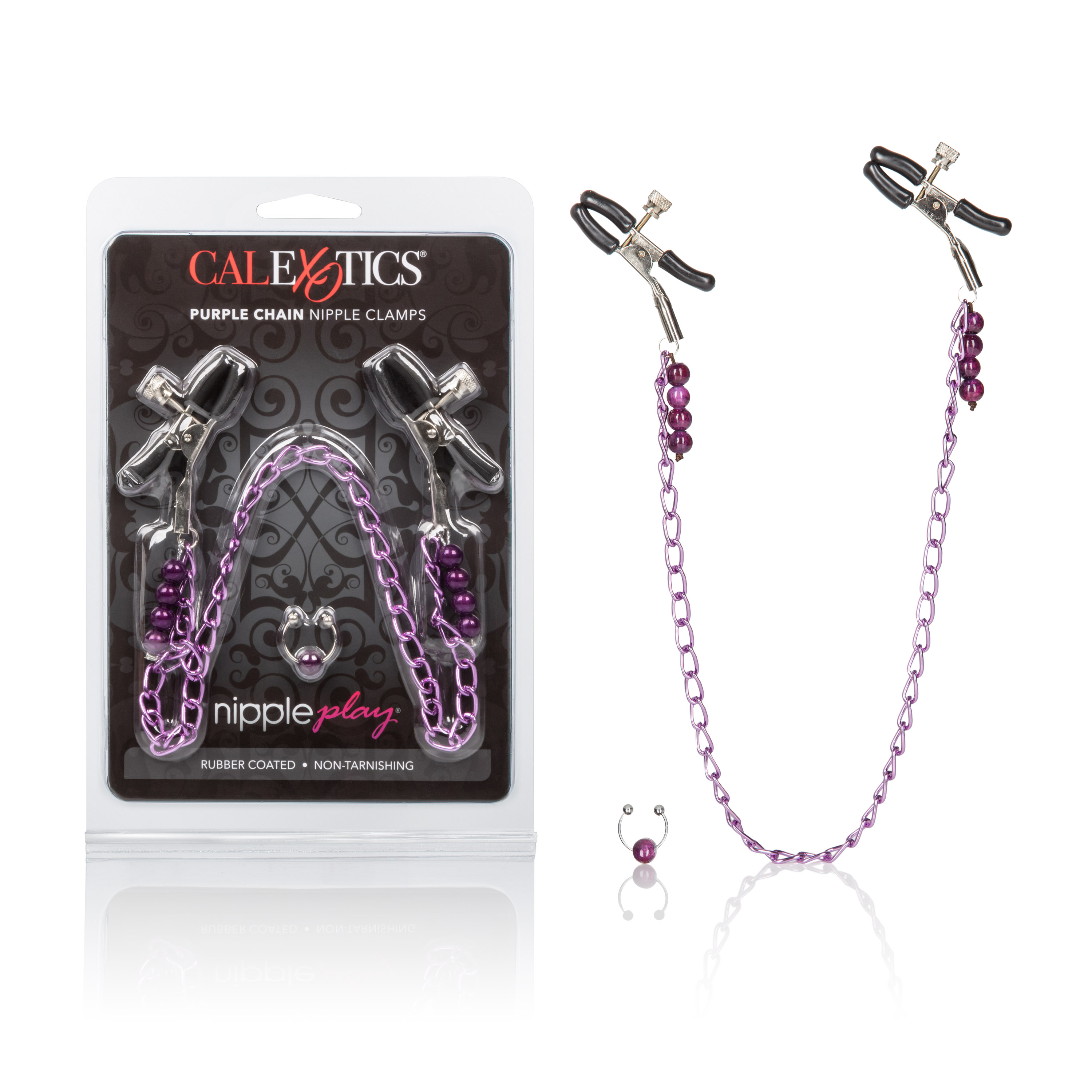 purple chain nipple clamps 