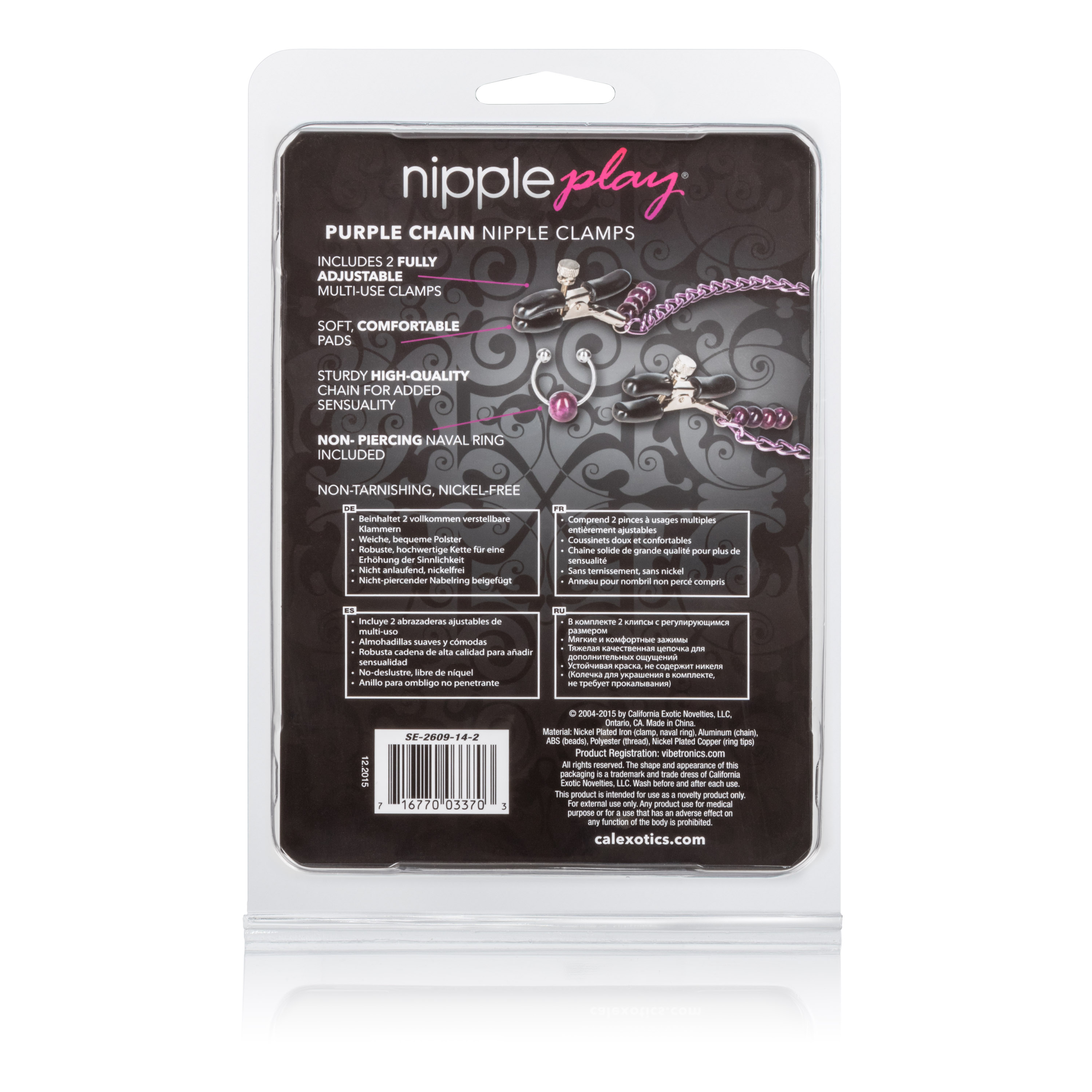 purple chain nipple clamps 