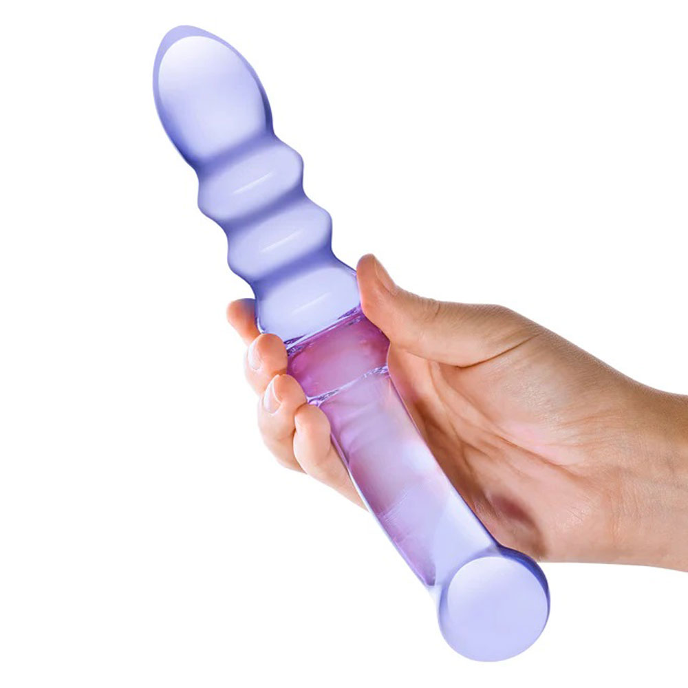 purple rain ribbed dildo 