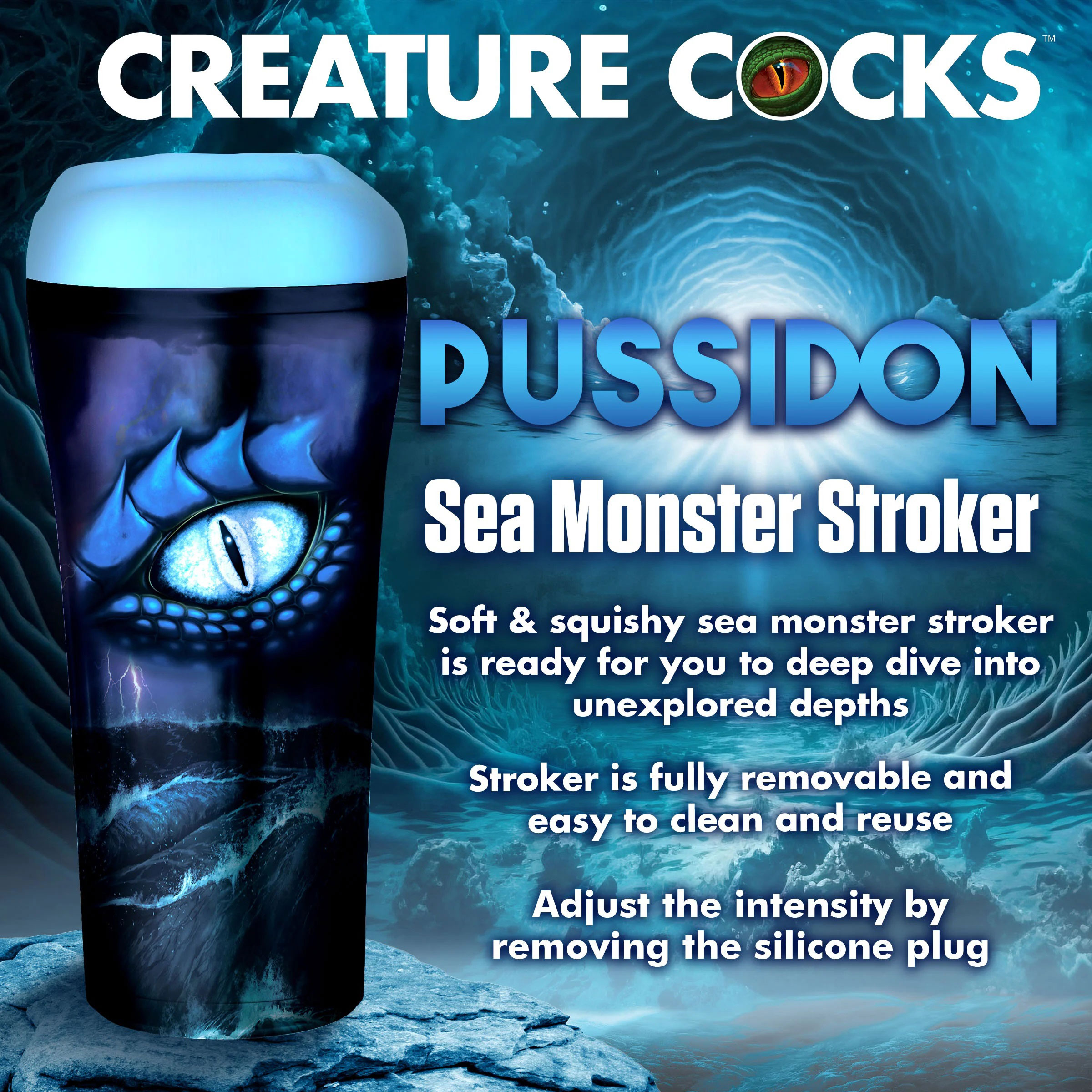 pussidon sea monster stroker blue 