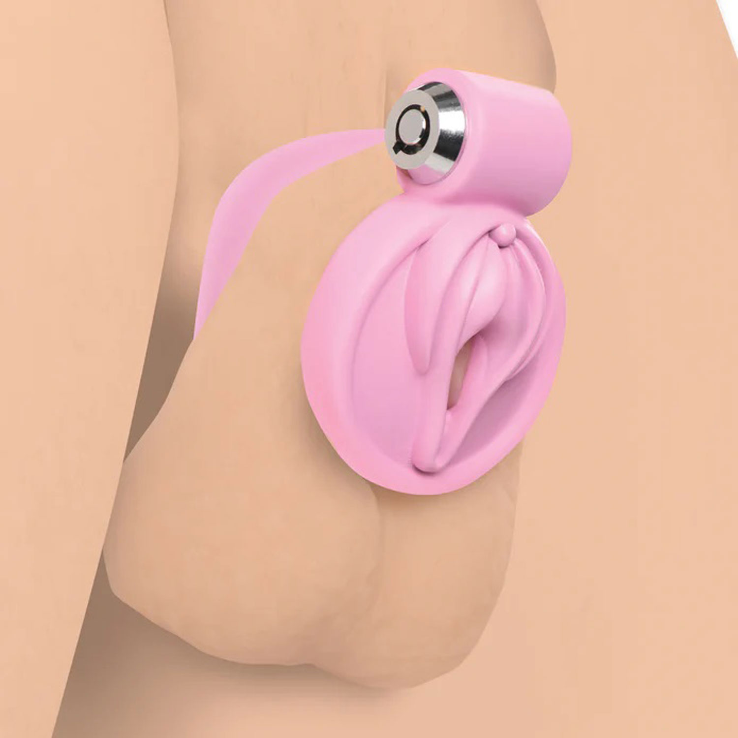 pussification vulva chastity cage pink 