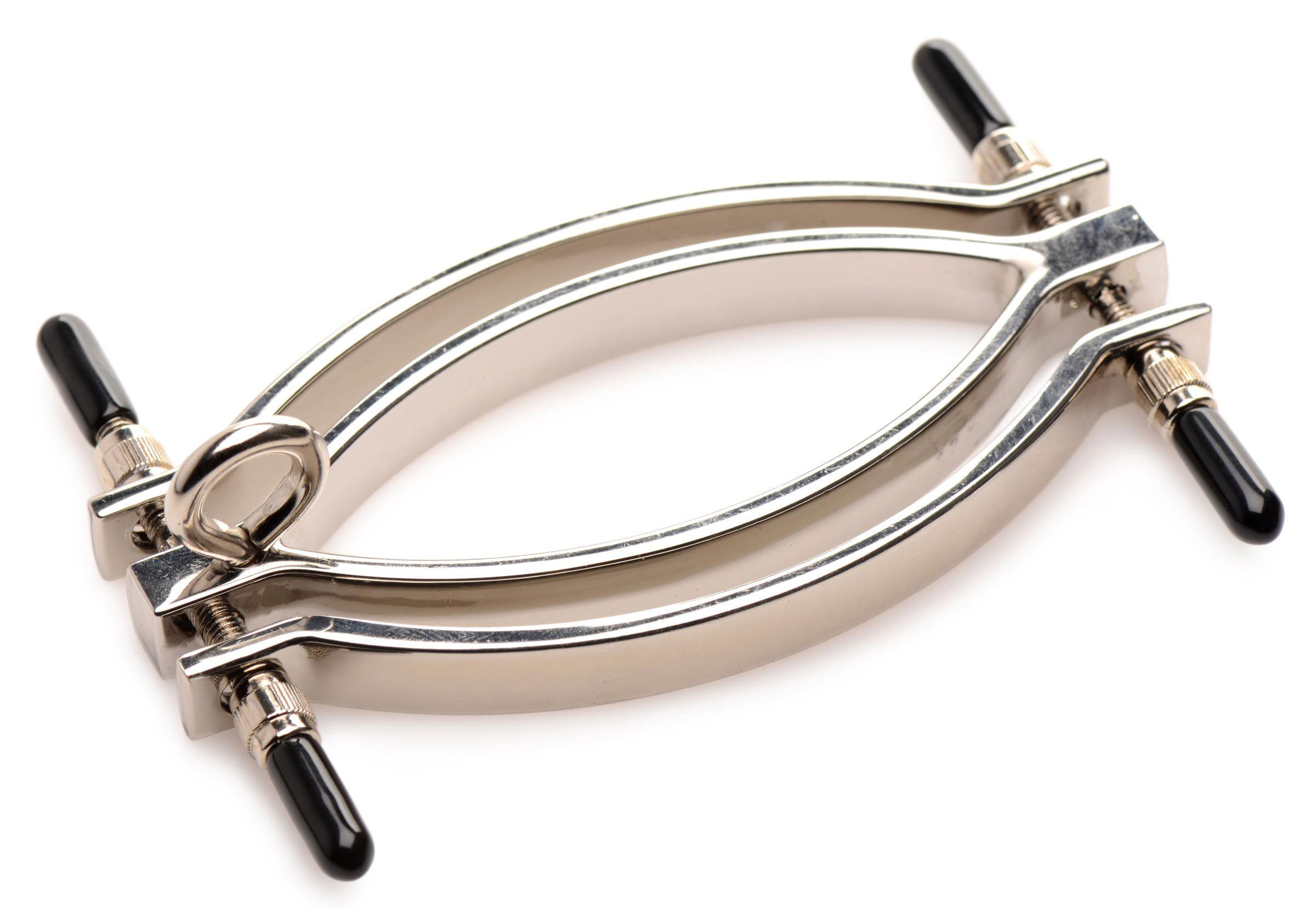 pussy tugger adjustable pussy clamp with leash  silver 