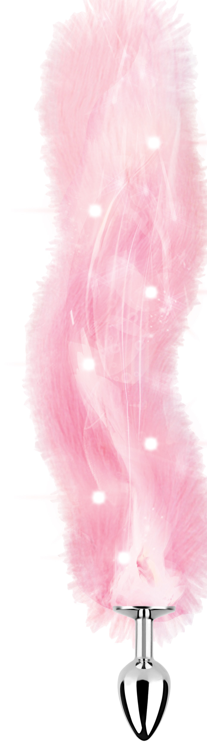 Foxy Tail Light Up Faux Fur Butt Plug Pink Plug Pink